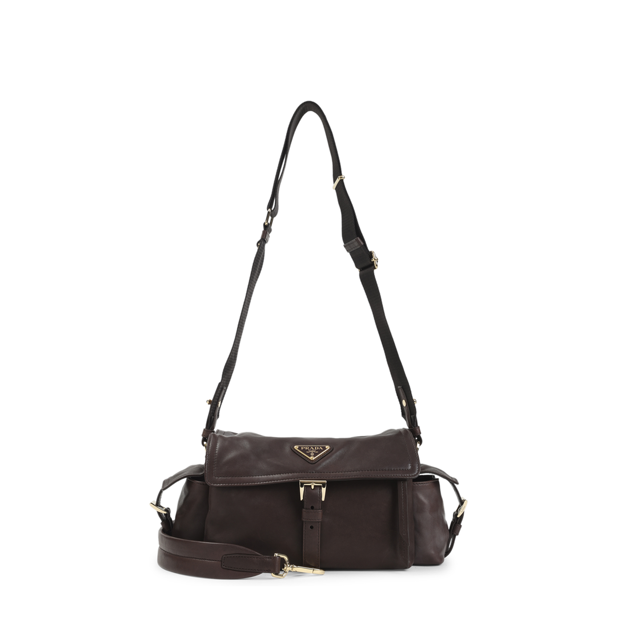 Explore Medium Nappa Leather Shoulder Bag with Flap - Image 5