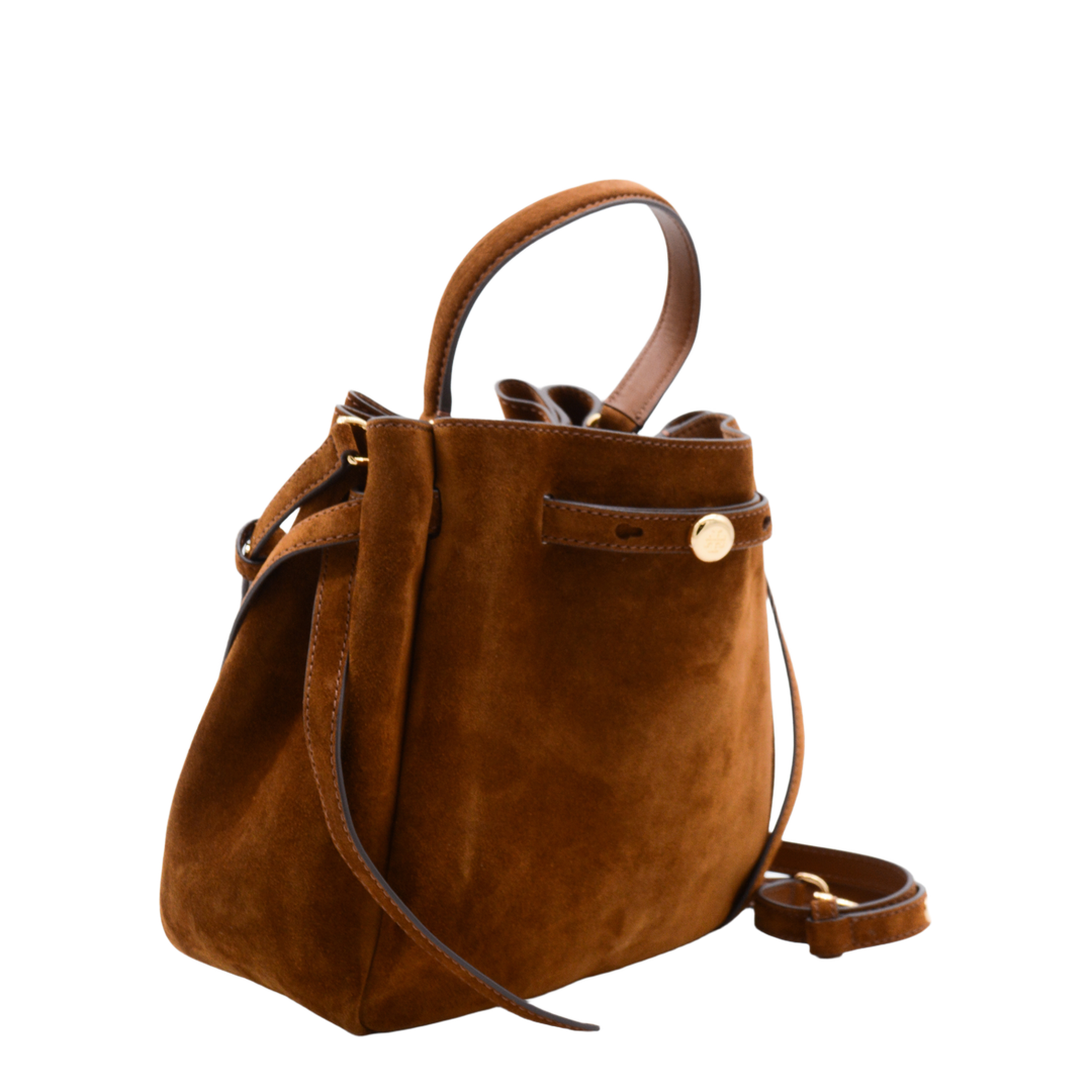 Romy Suede Bucket Bag - Caramel - Image 4