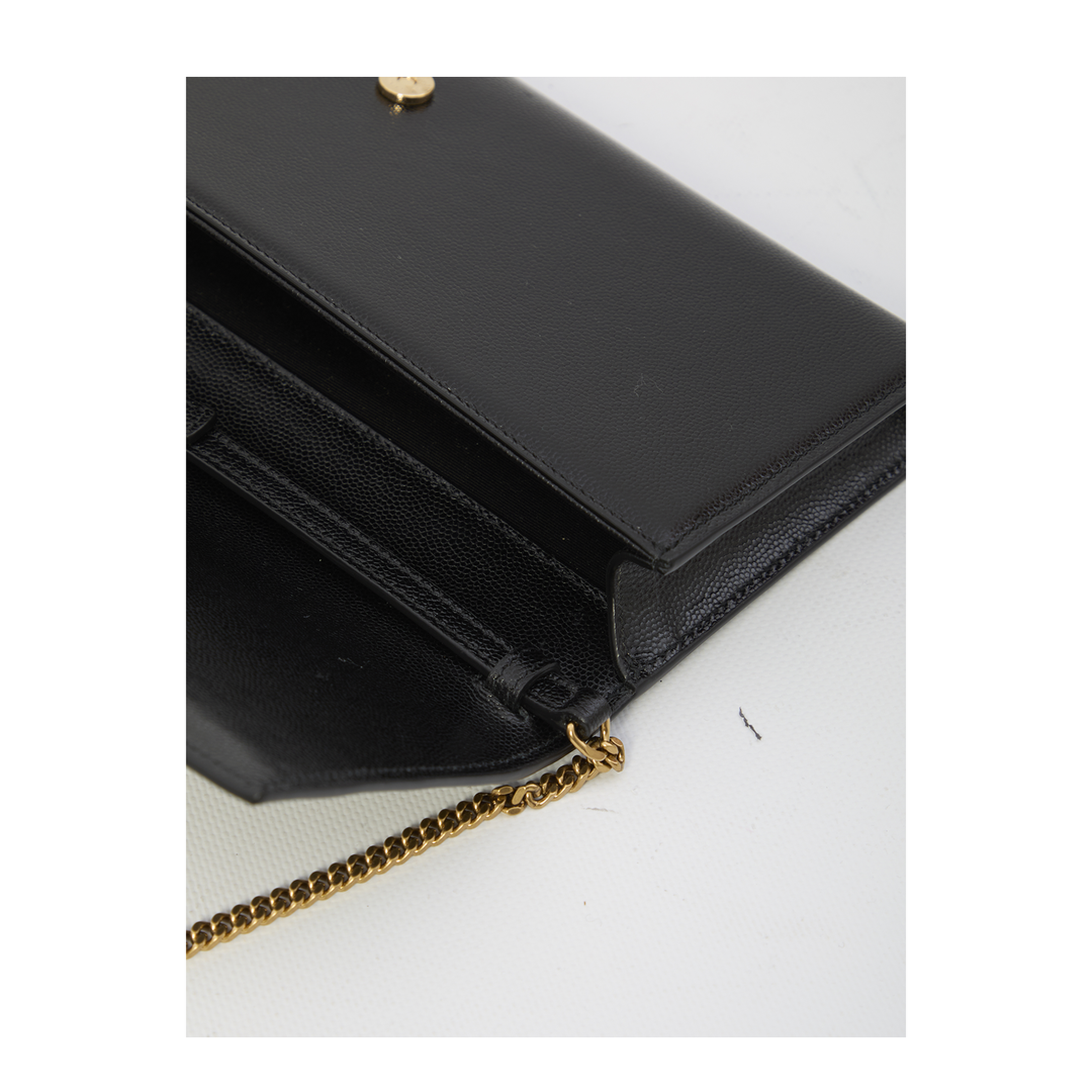 Kate Grain de Poudre Leather Clutch - Black - Image 4