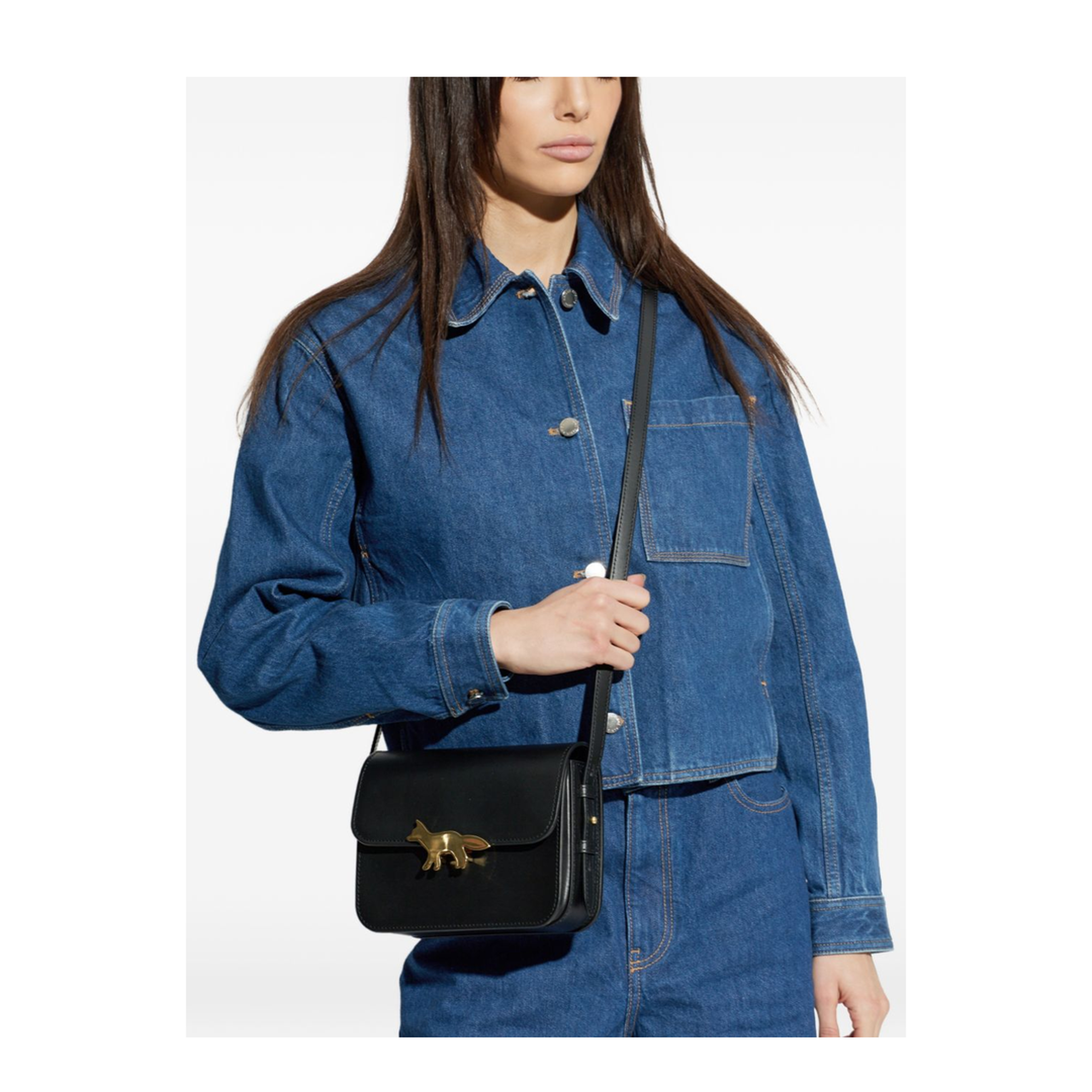 Edie Bag One Size Leather Crossbody - Black - Image 2