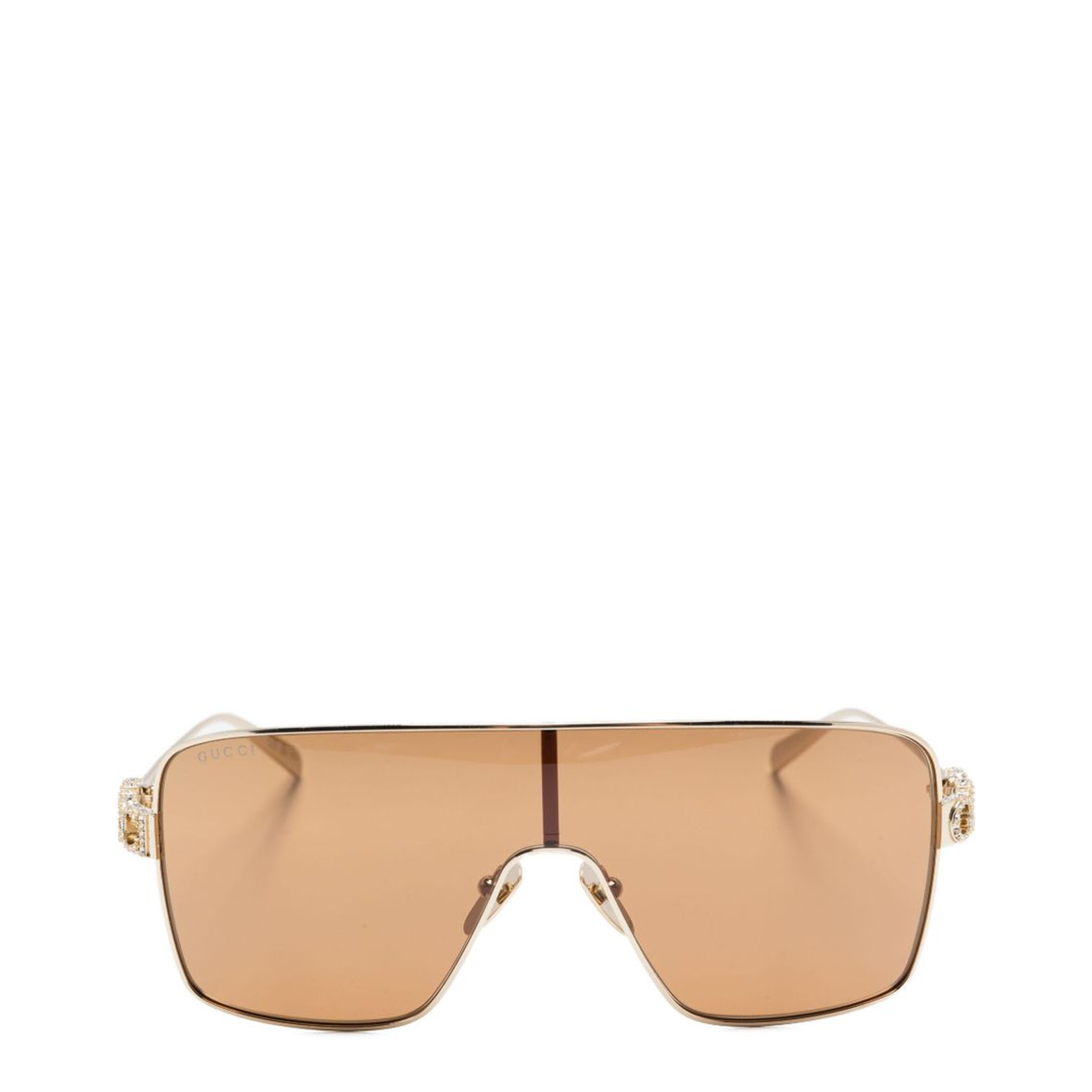 Rectangular Frame Sunglasses in Light Gold - Image 1
