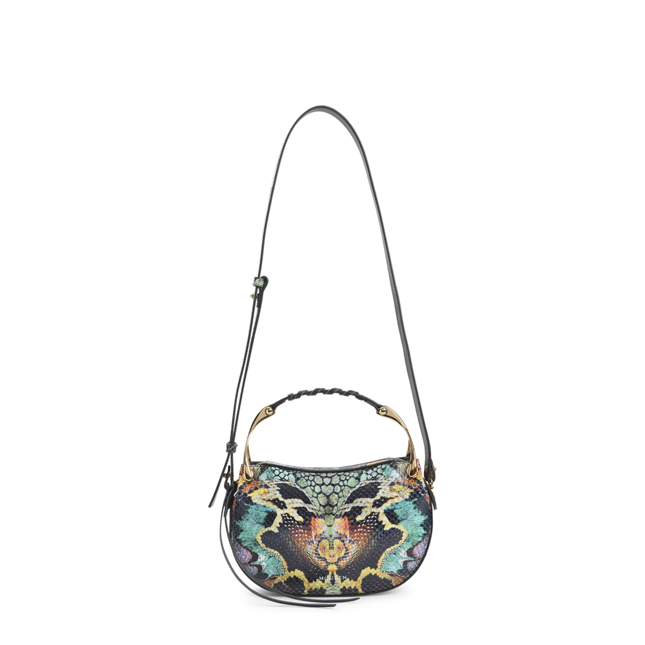 Wishbone Mini Python-Embossed Leather Shoulder Bag - Multicolor Gold - Image 2