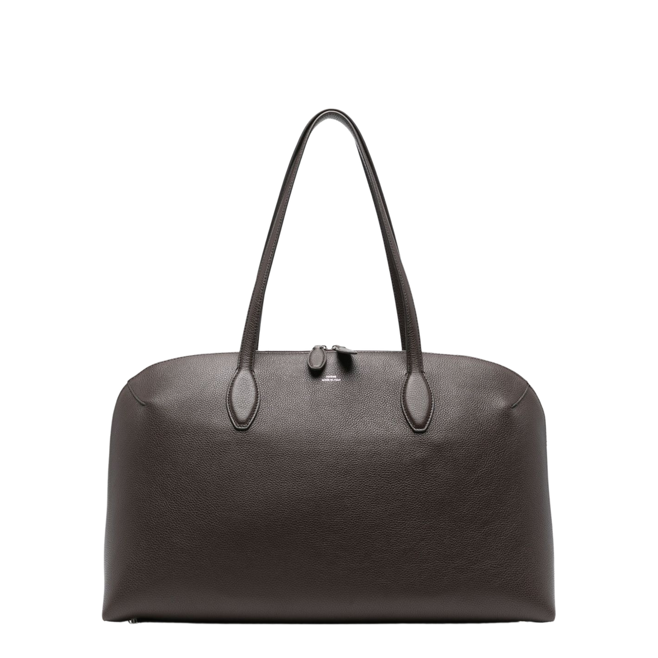 Toteme Pre Calf Leather Tote - Dark Chocolate - Image 1