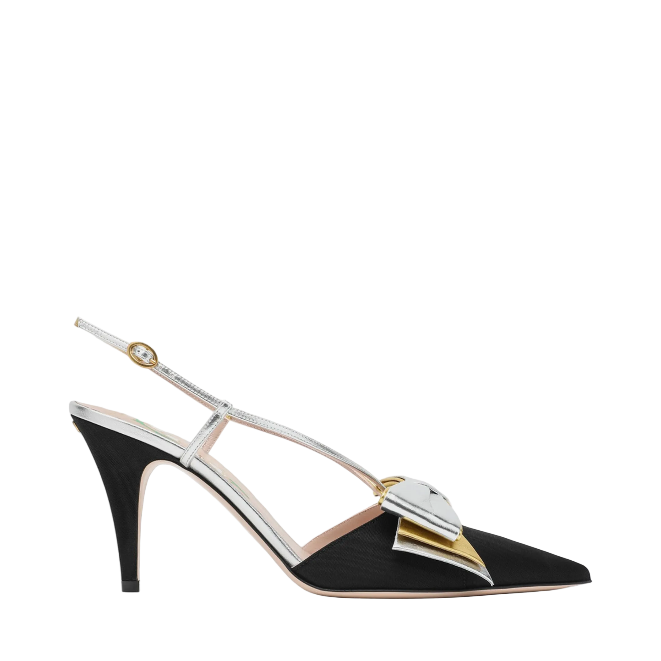 Slingback Bowow Pumps Black with Bow - Image 1