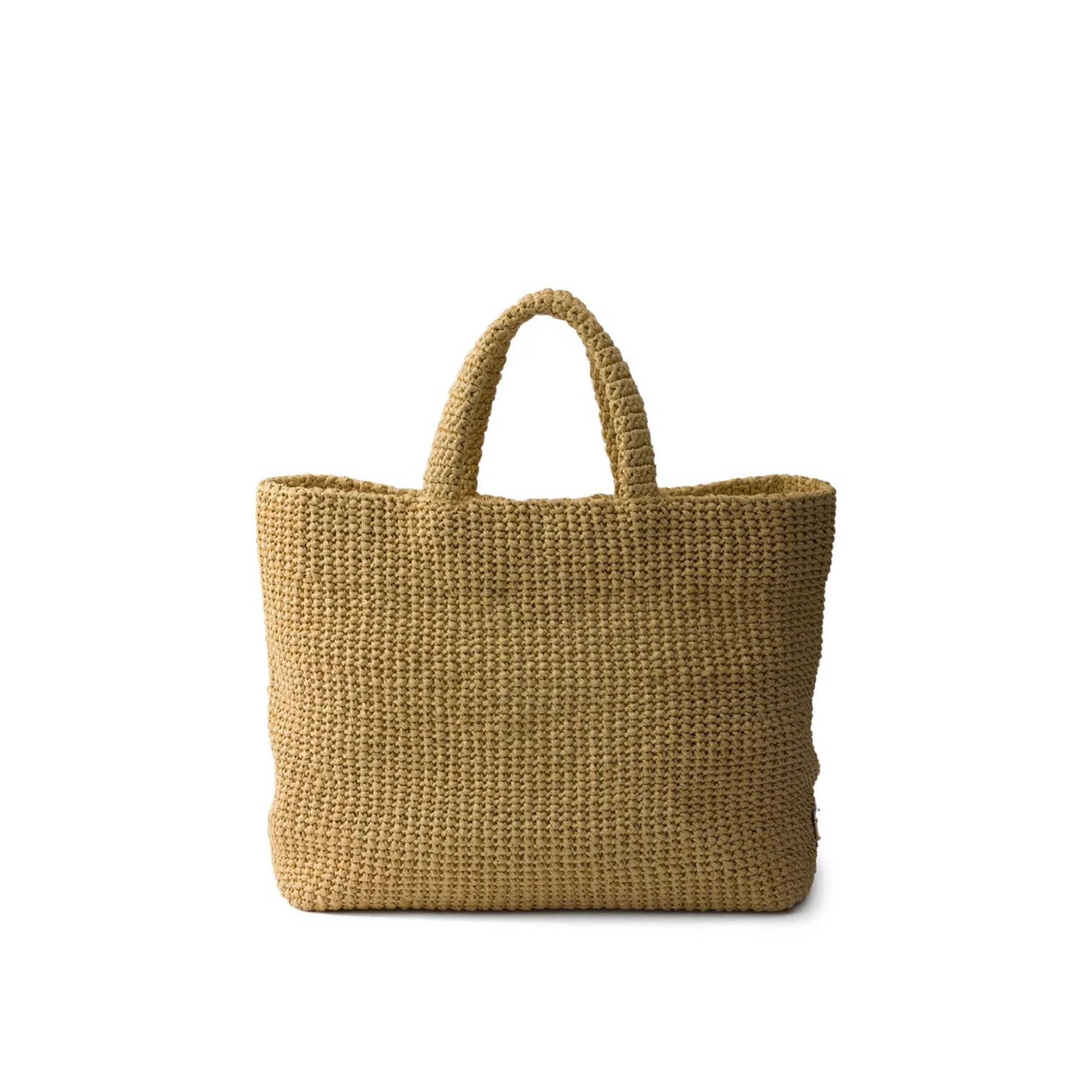 Crochet Raffia Tote Bags - Tan - Image 2