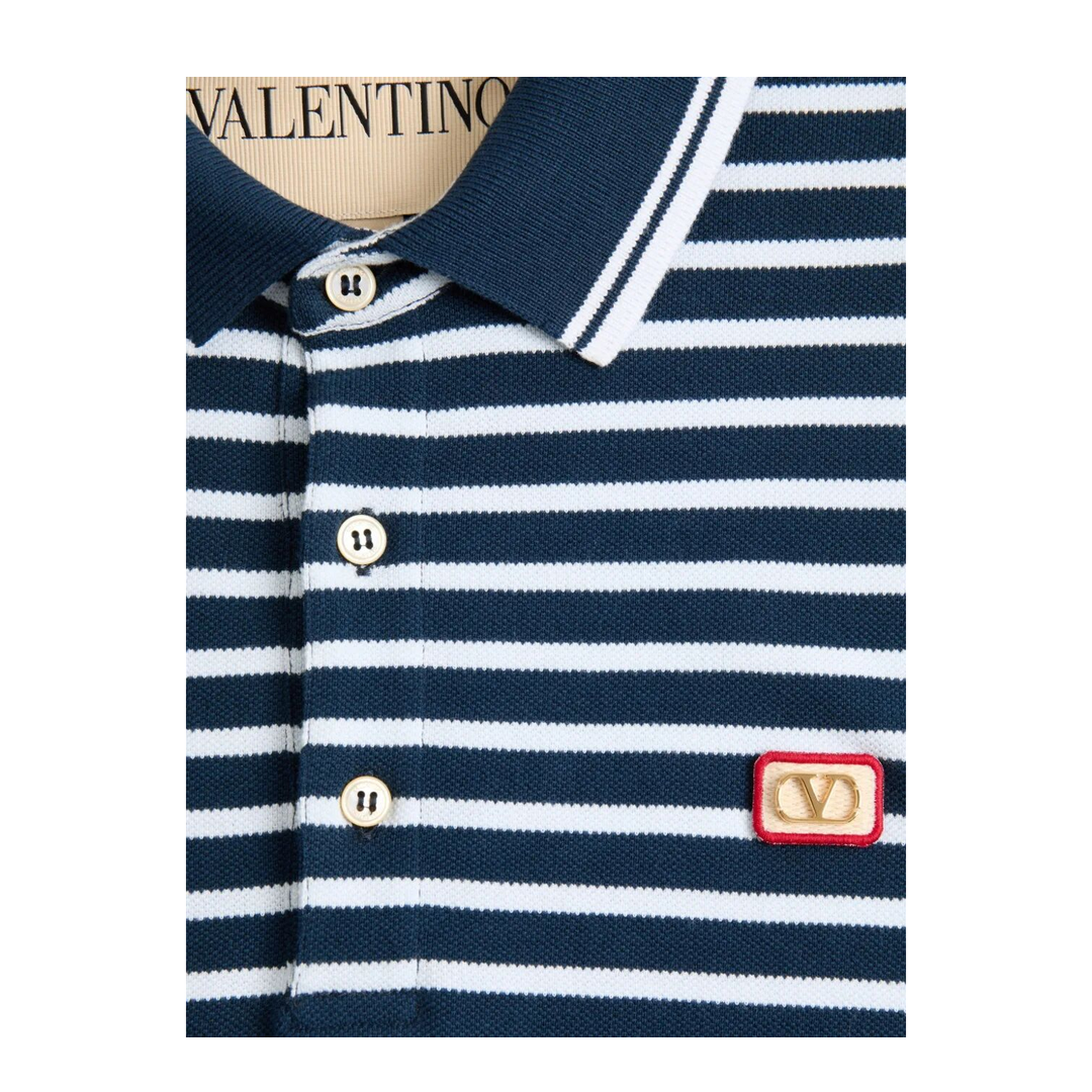 Cotton Piqué Polo with Vlogo Patch - Image 6