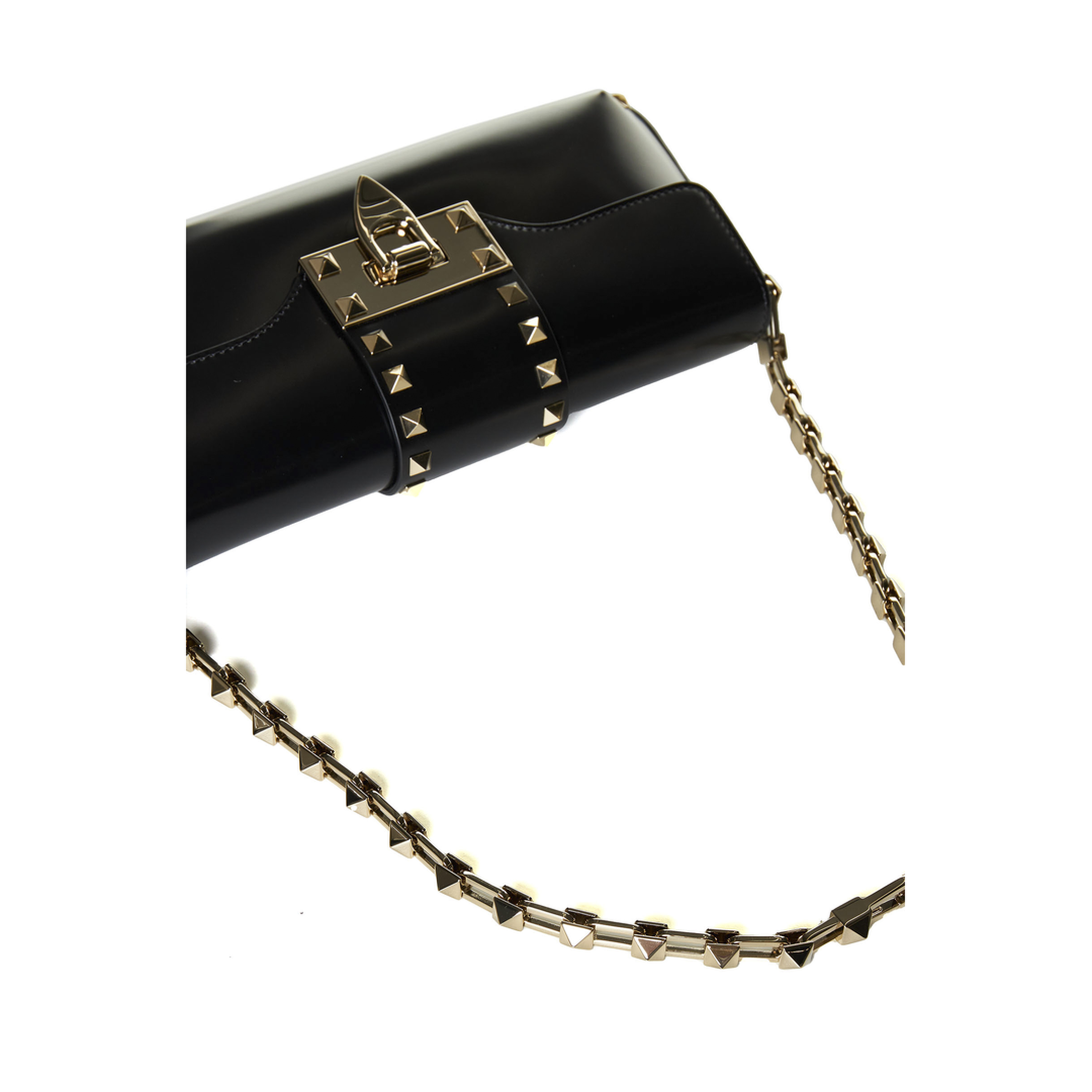 Rockstud Calfskin Shoulder Bag - Black - Image 5