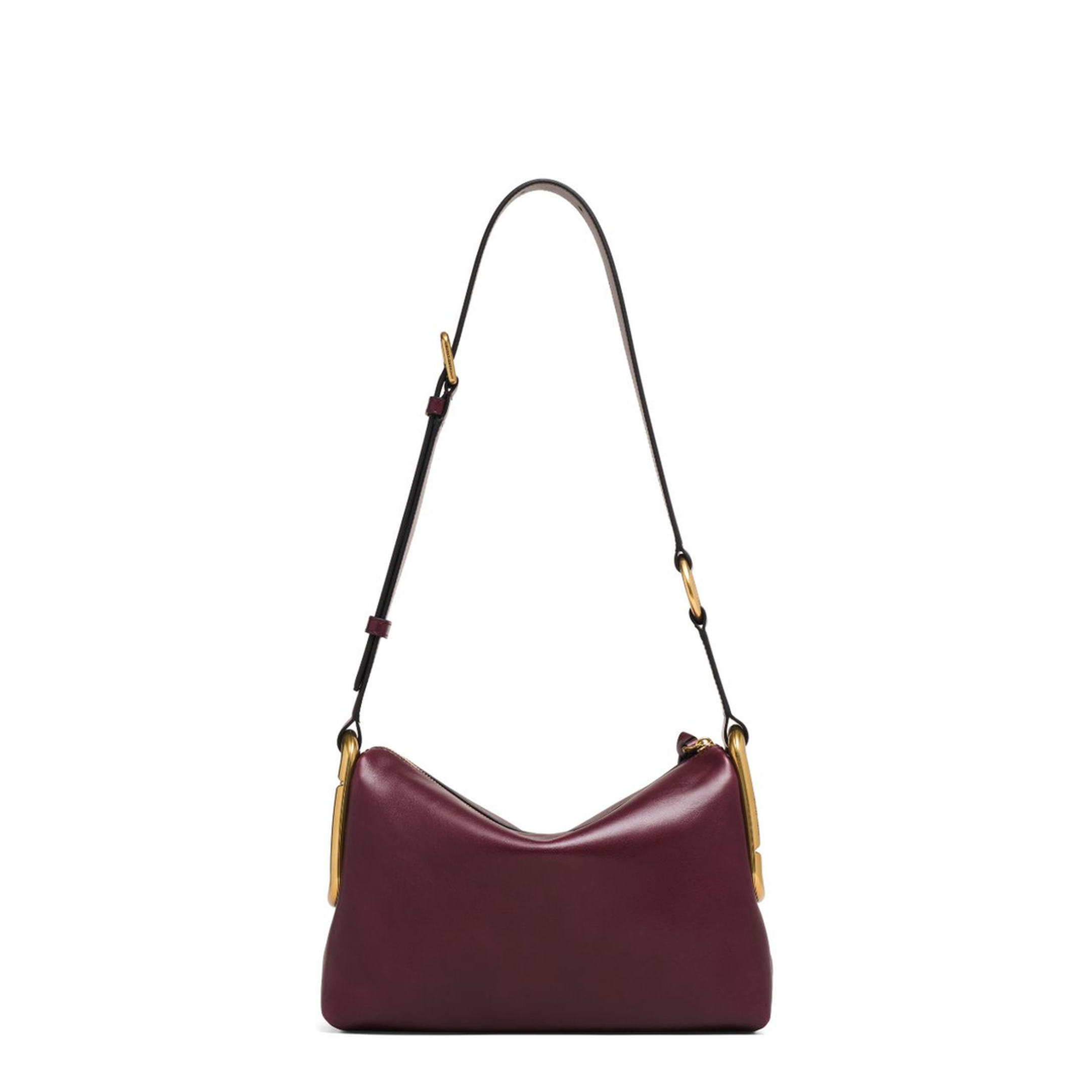 Scene Medium Smooth Leather Shoulder Bag - Dark Port - Image 4