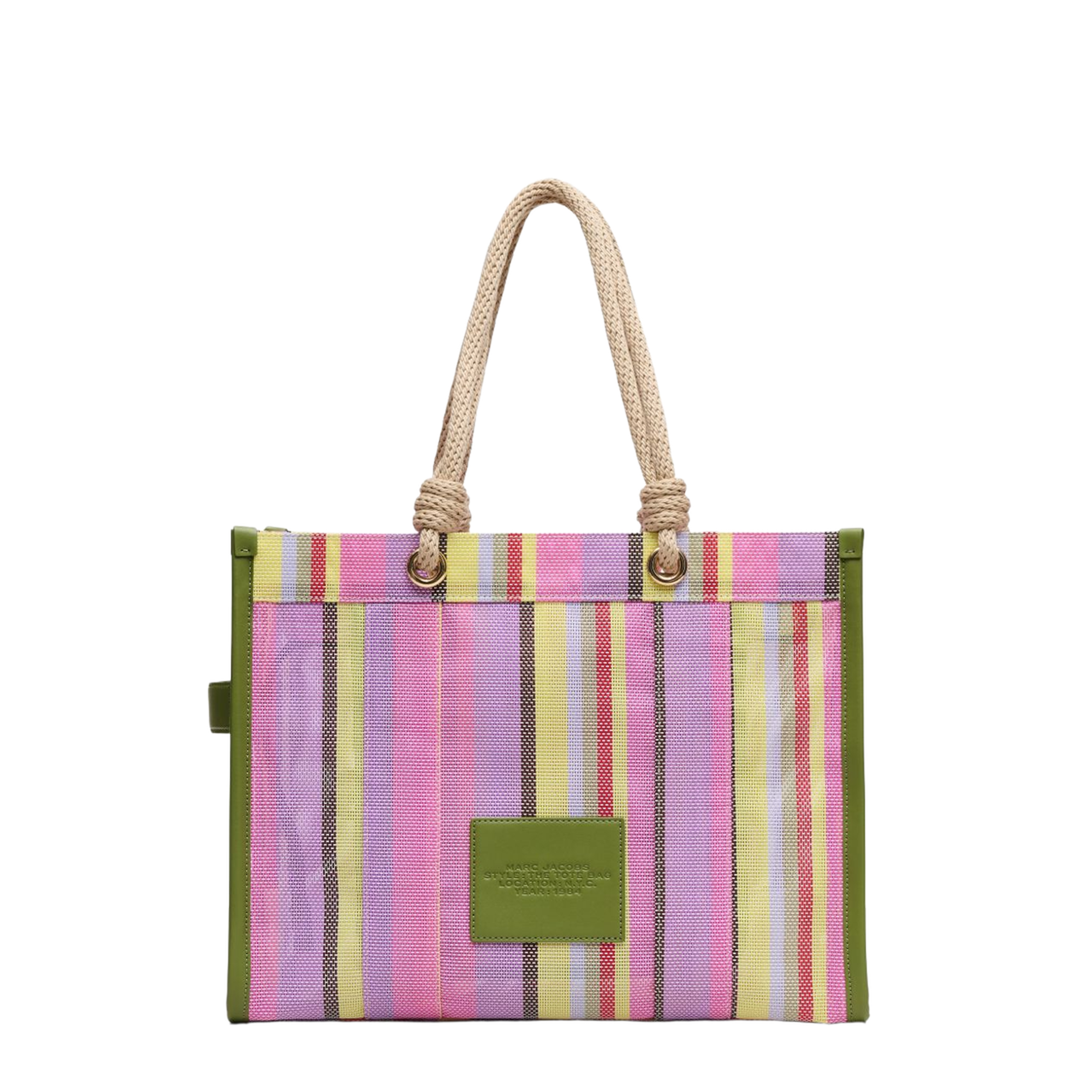 The Stripe Mesh Large Tote Bag - Purple Multicolor - Image 5