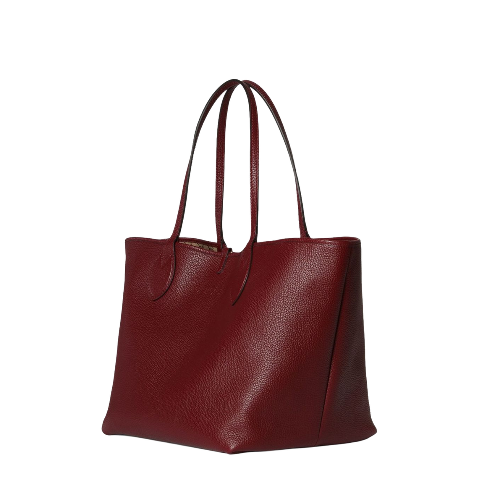 Totissima Large Leather Tote Bags - Burgundy - Image 4