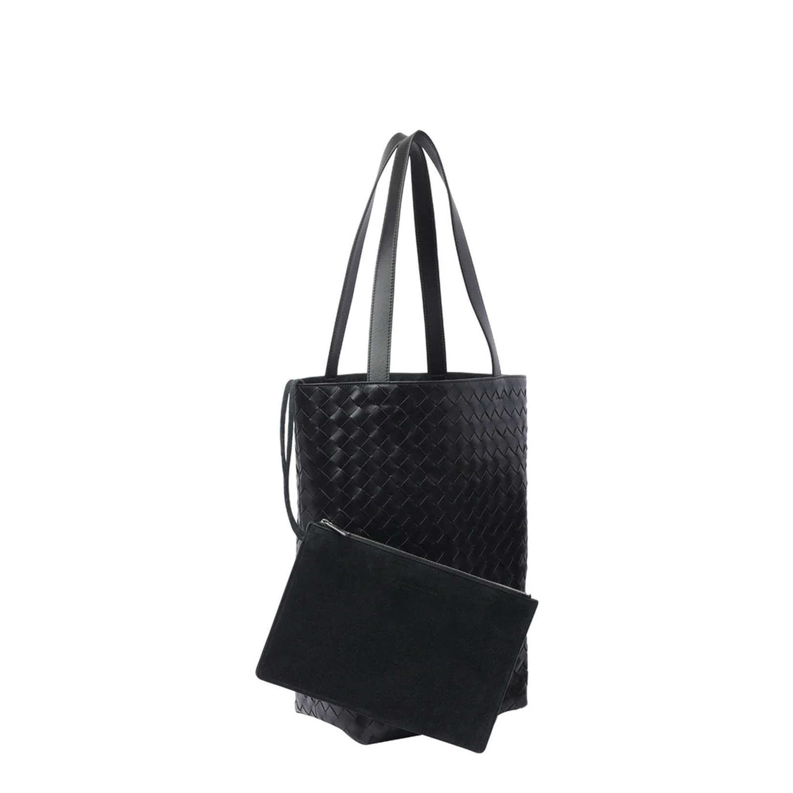 Intrecciato Small Leather Tote Bags - Black - Image 4
