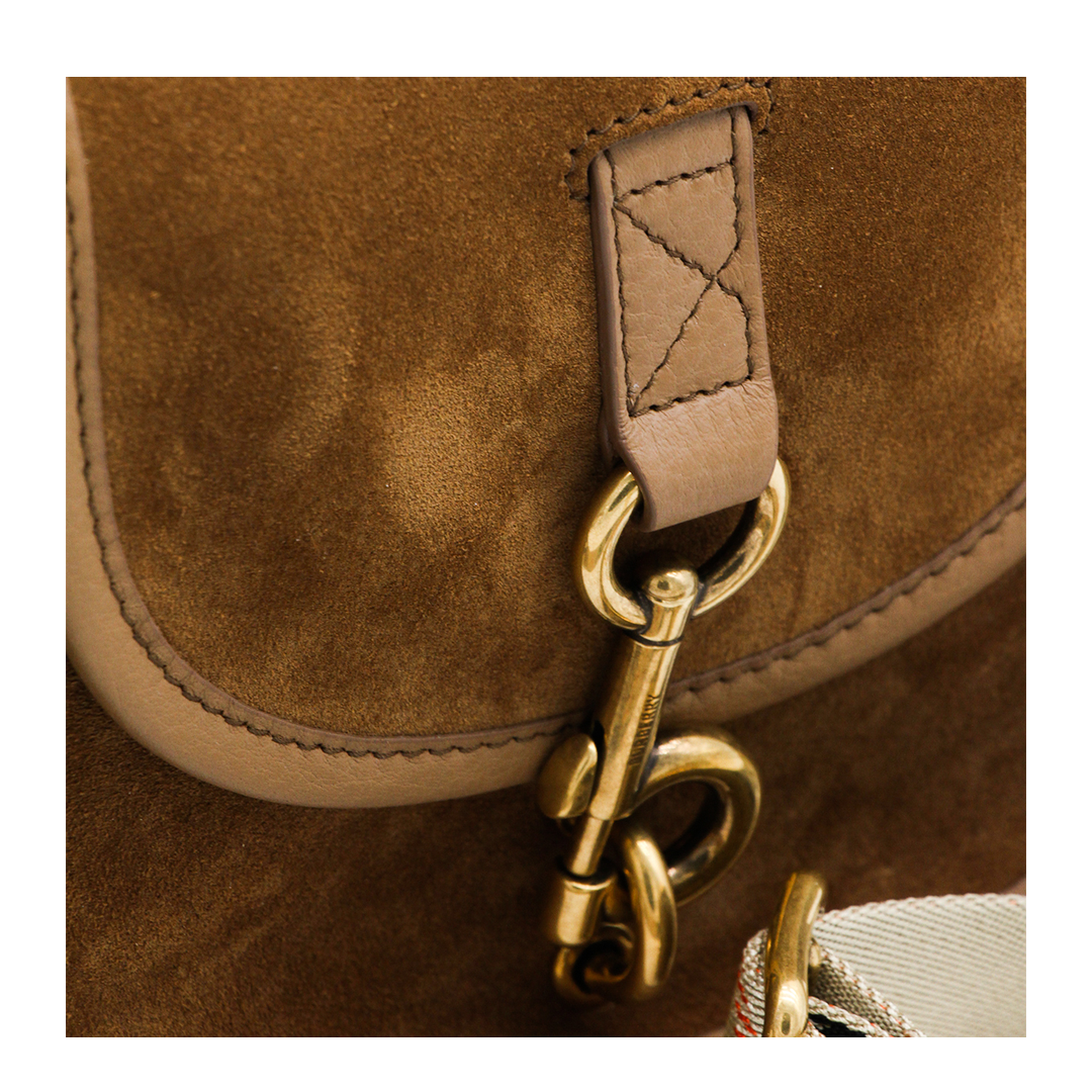 Mini B Clip Suede Messenger Bag - Hazel Brown - Image 8