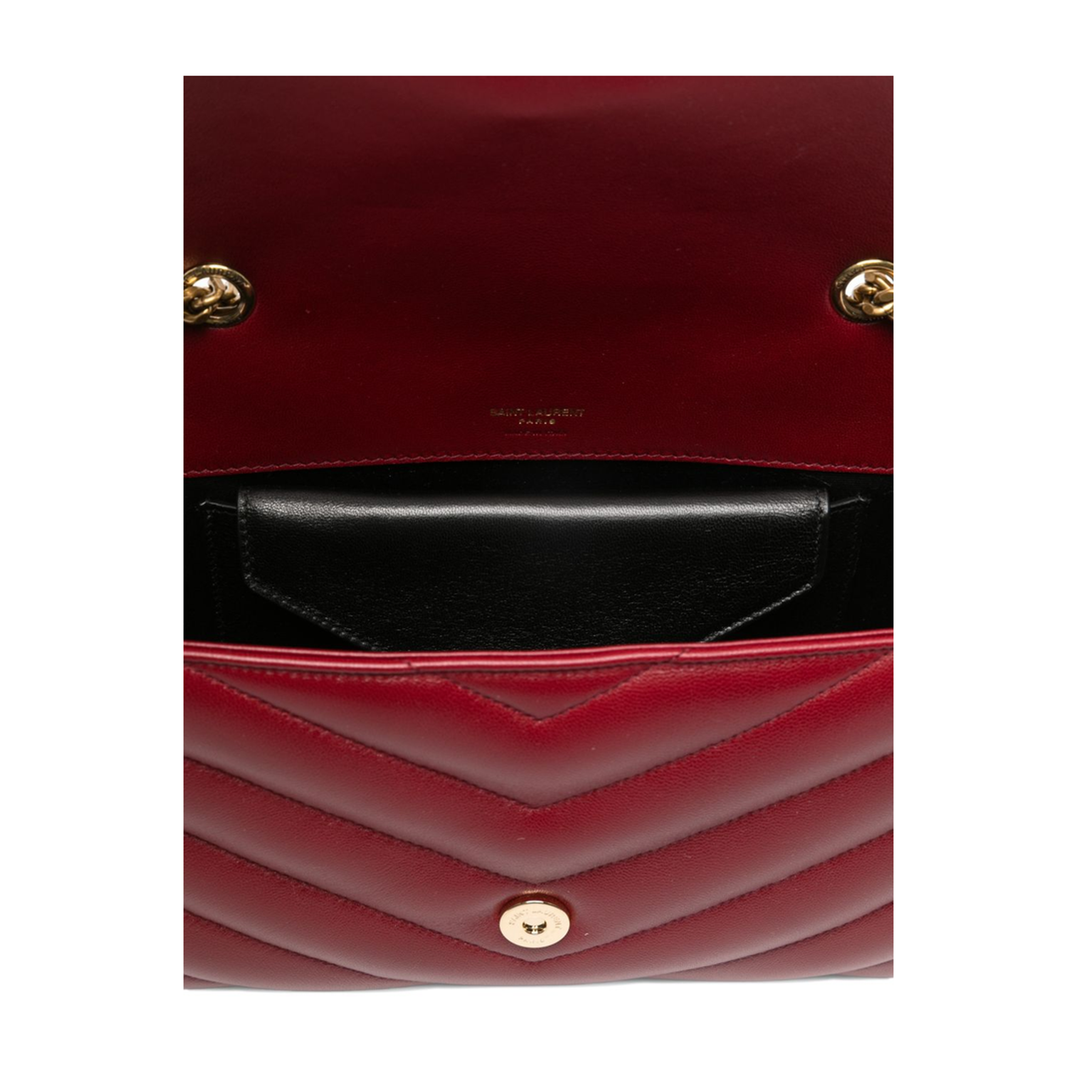 Loulou Medium Matelassé Lambskin Shoulder Bag - Carmine Red - Image 3