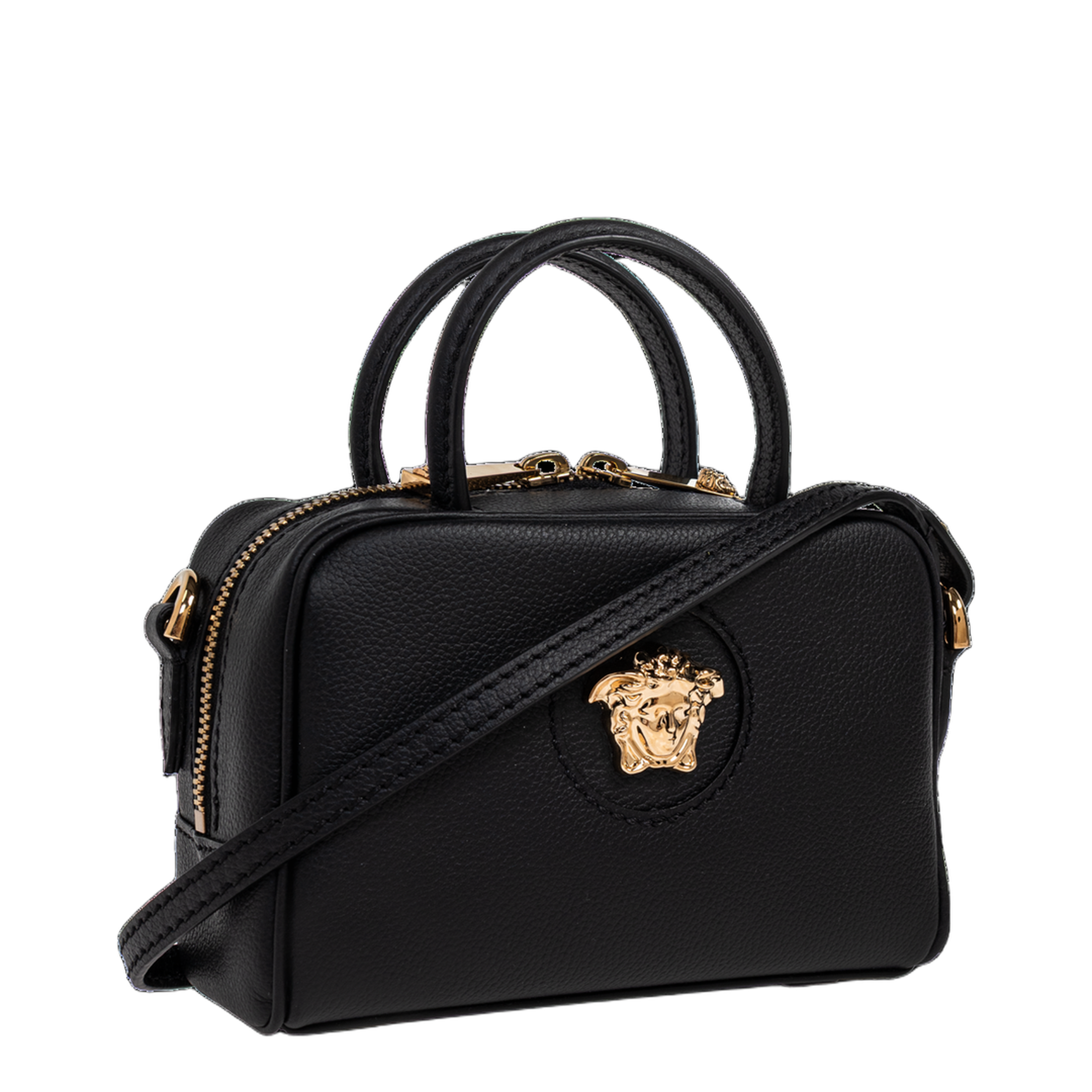Medusa Handbag Leather Black - Image 4