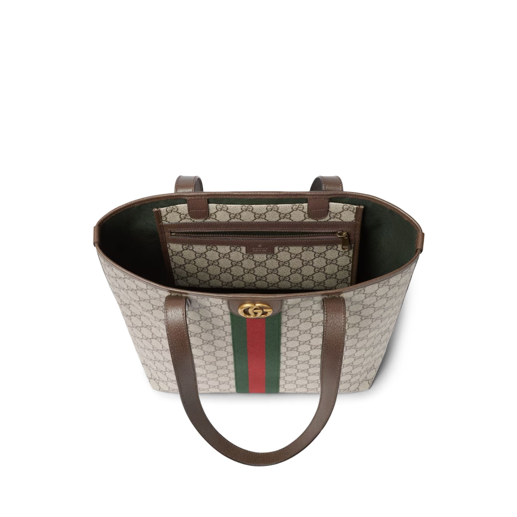Ophidia Medium GG Monogram Coated Fabric Tote - Beige and Brown - Image 5