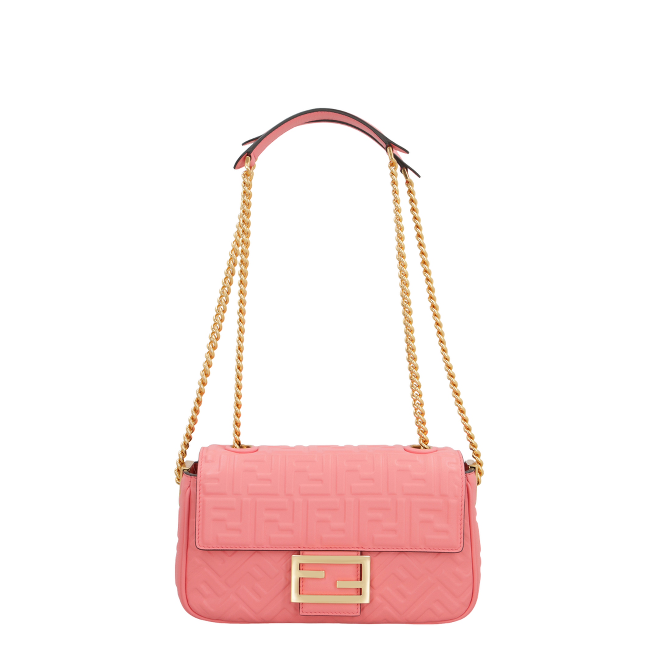 Baguette Chain Midi
Pink Nappa Leather Bag With FF Motif - Image 1
