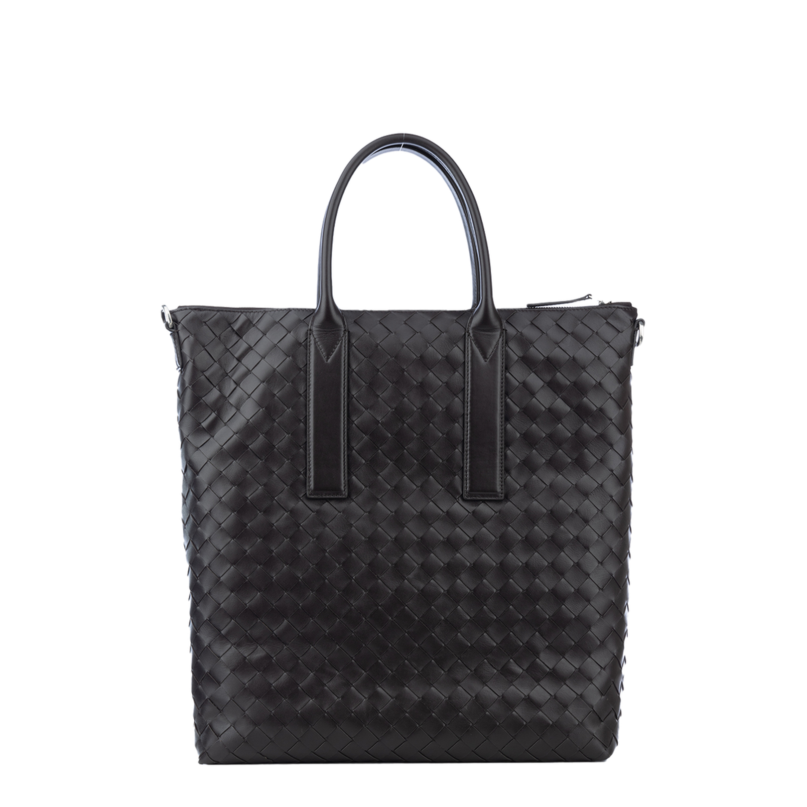 Intrecciato Leather Tote Bags - Black - Image 3