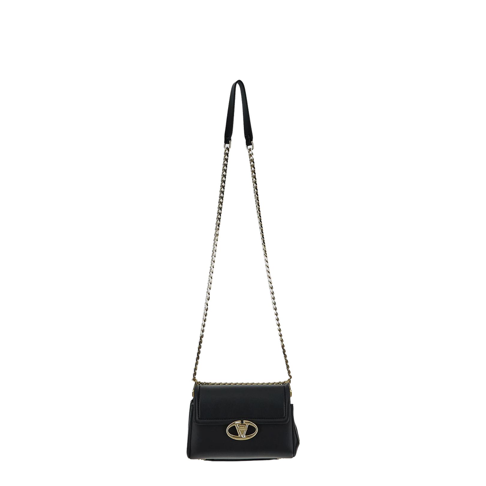 VLogo Leather Shoulder Bag Black - Image 3