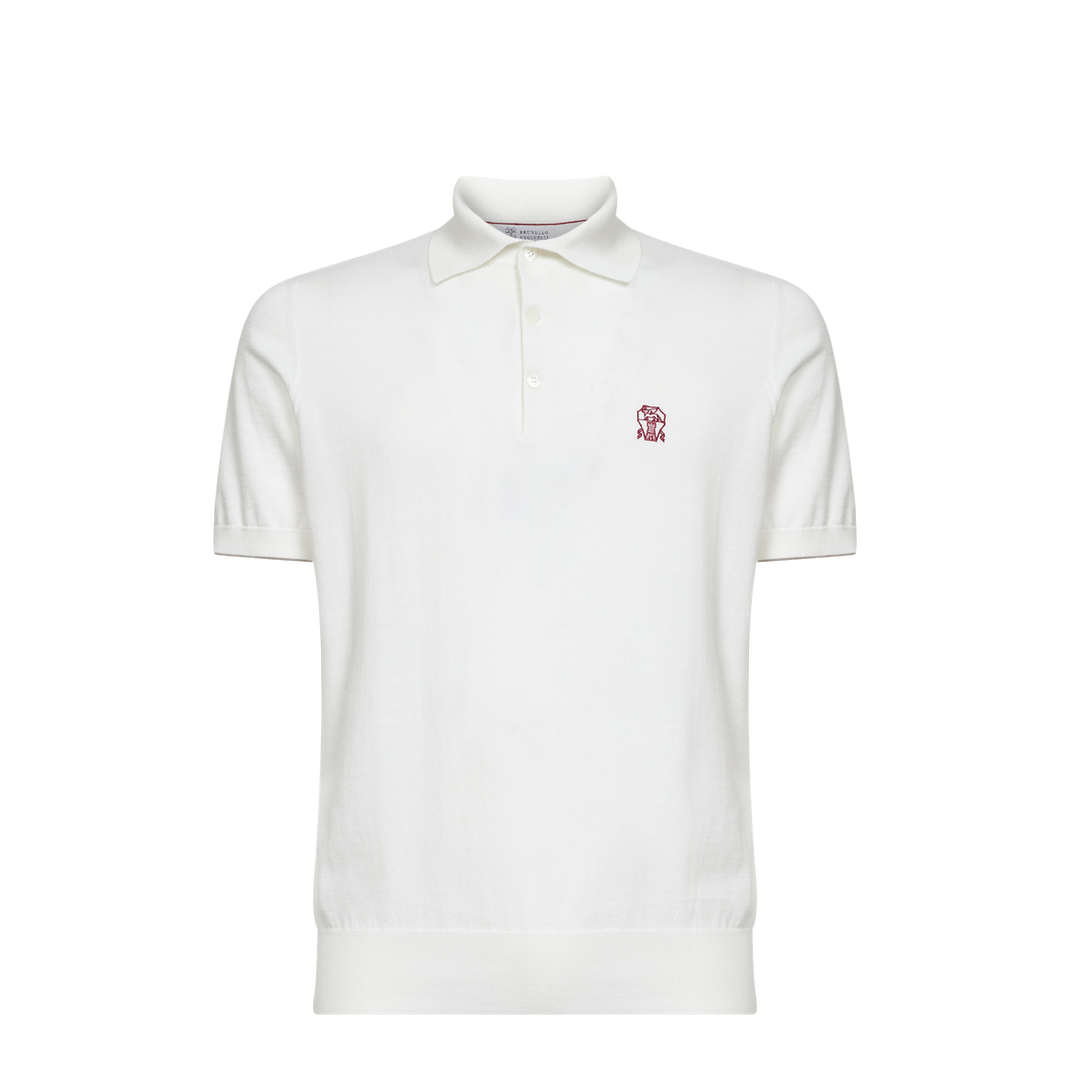 Polo Shirt Cotton Knit White - Image 4
