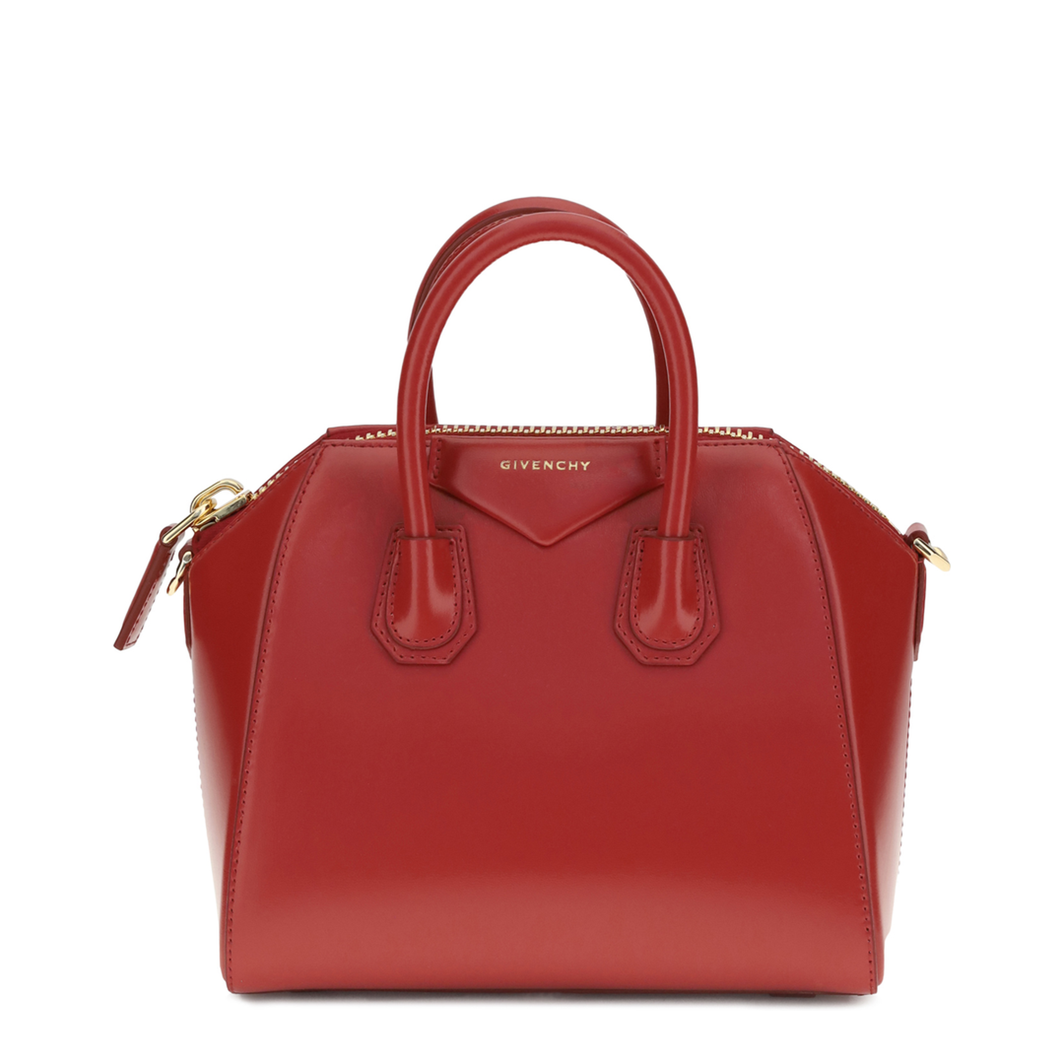 Antigona Mini Box Leather Handbag - Dark Brown - Image 1