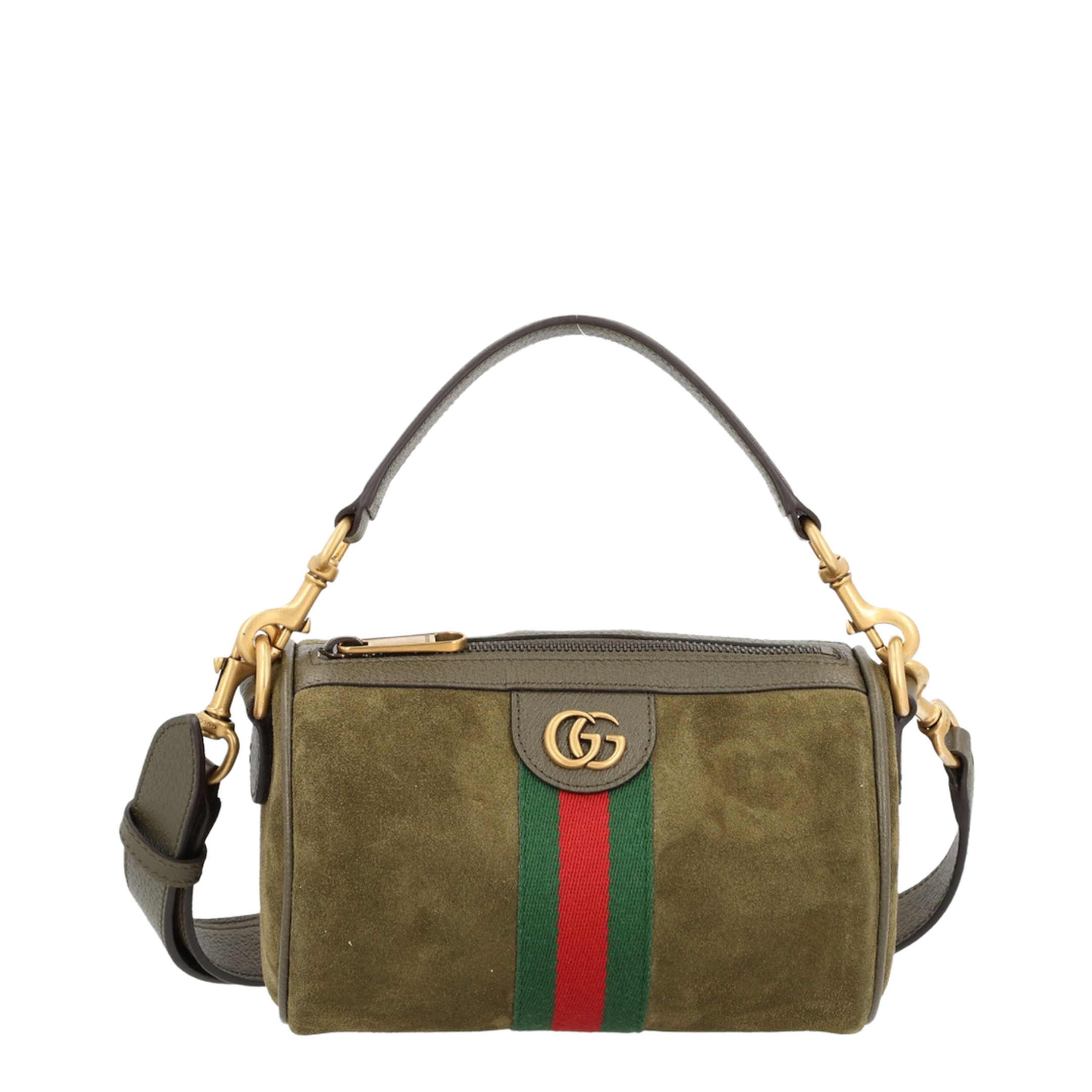 Ophidia Mini Suede Crossbody - Dark Green - Image 1