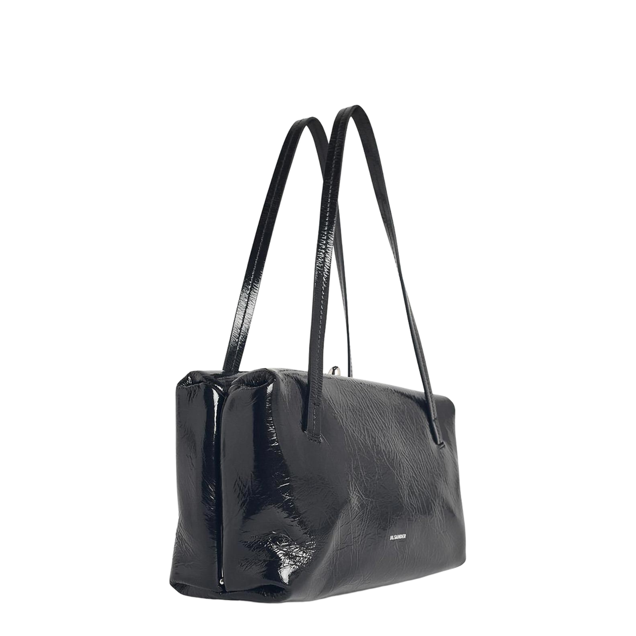 Goji Pillow Small Calf Leather Handbag - Black - Image 3