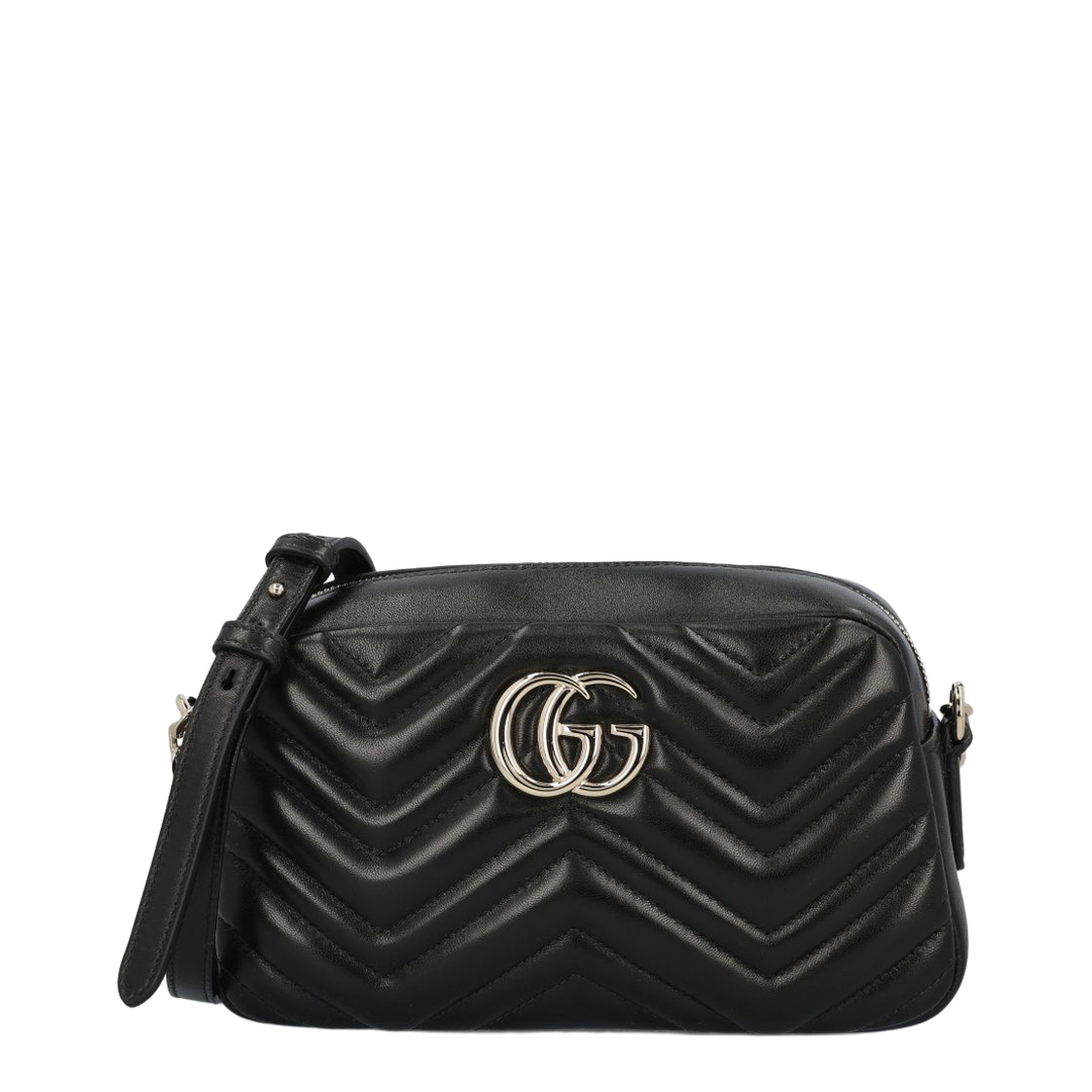 GG Marmont Small Matelassé Leather Camera Bag - Black - Image 1