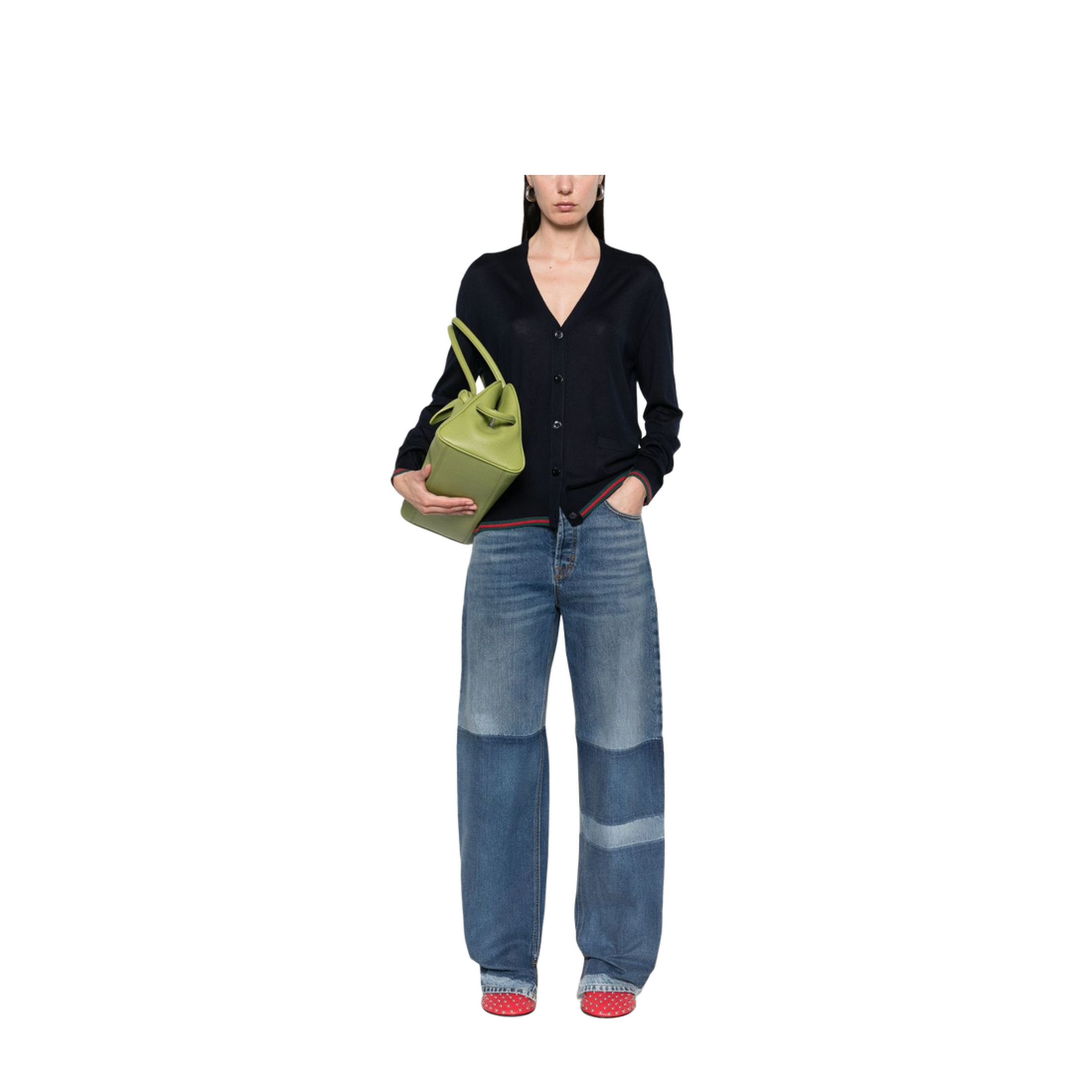 Two-toned denim pant in light blue - Image 3
