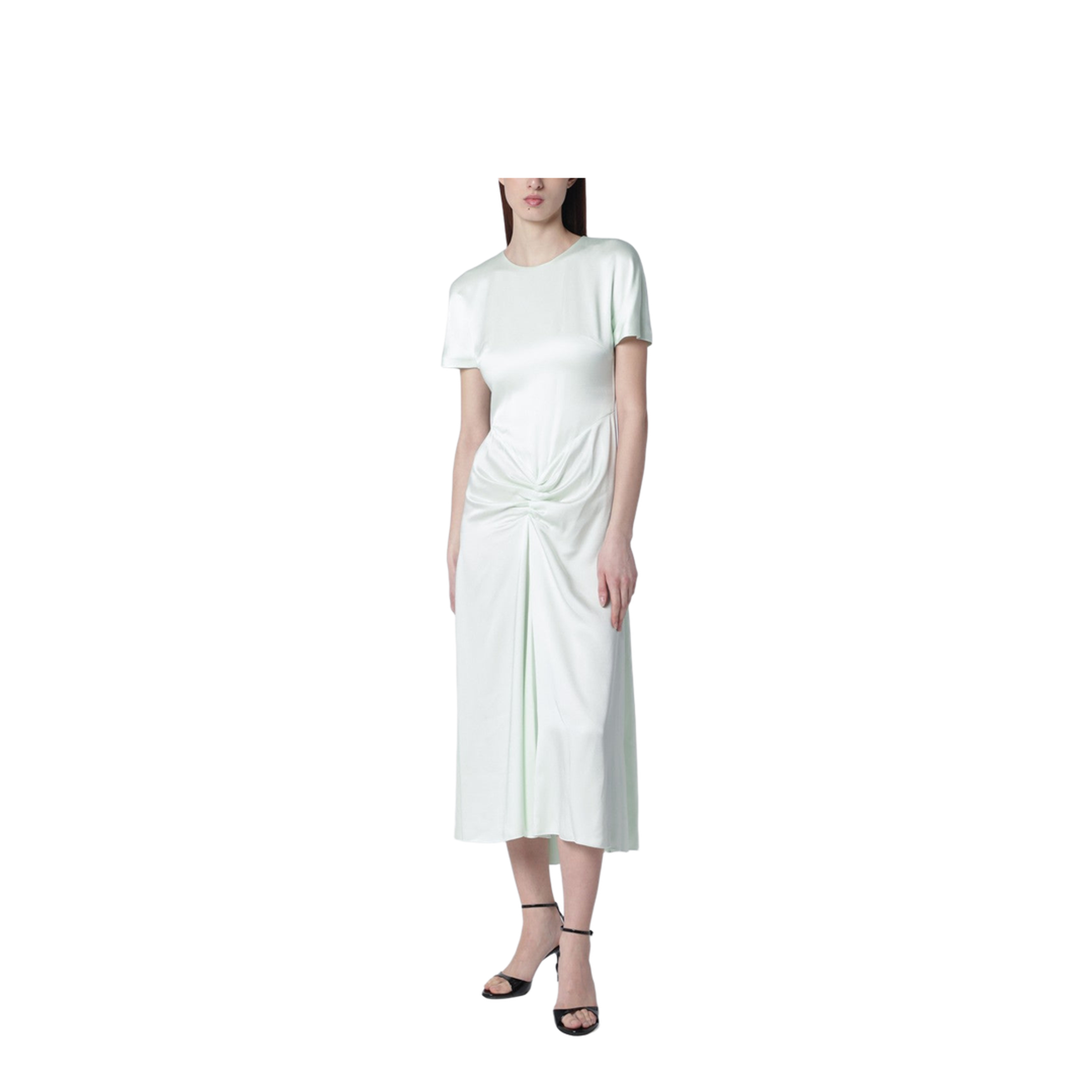 Blaire Dress with Gathered Waist in Aloe Colour - Image 1