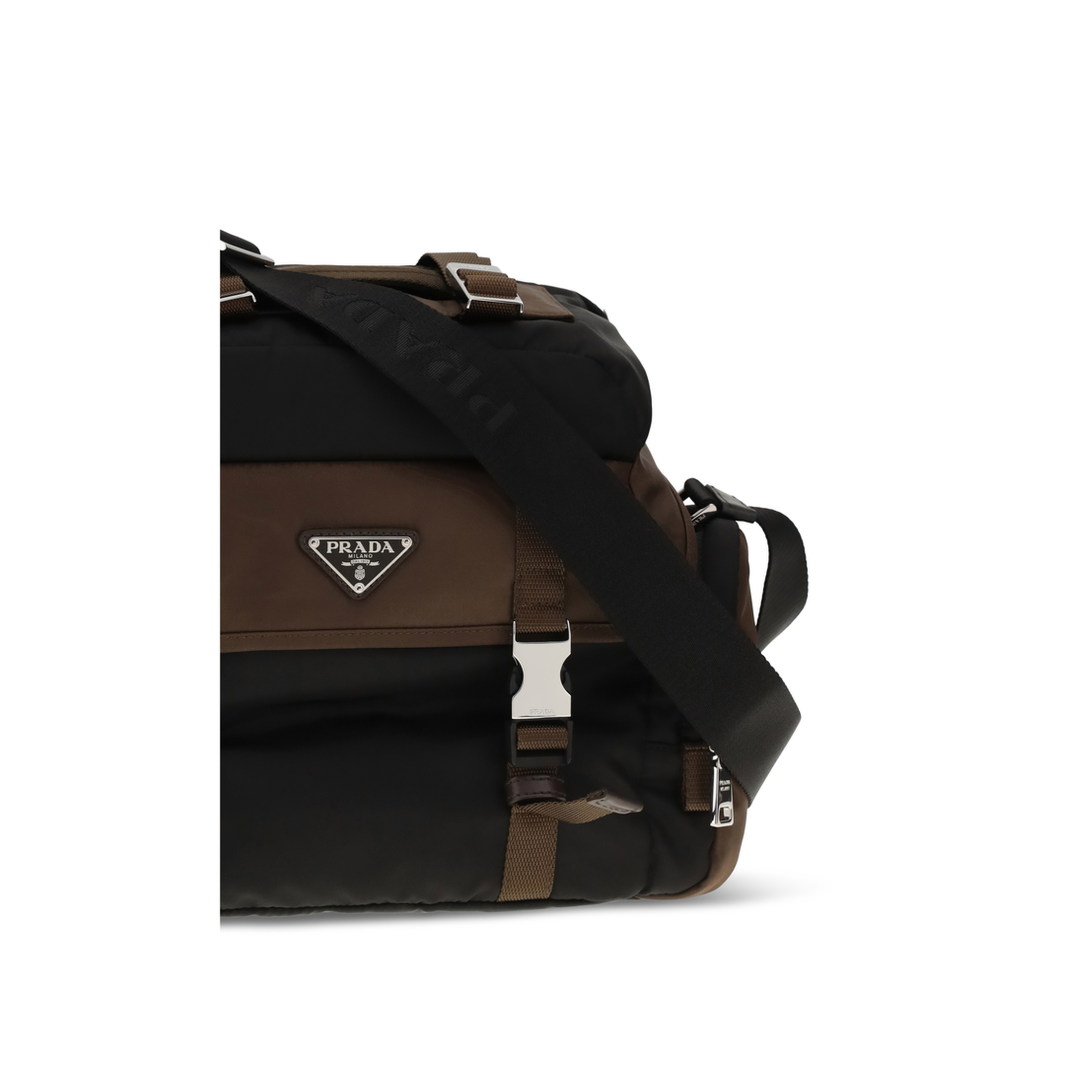 Bandoliera Medium Recycled Polyamide Shoulder Bag - Black - Image 3