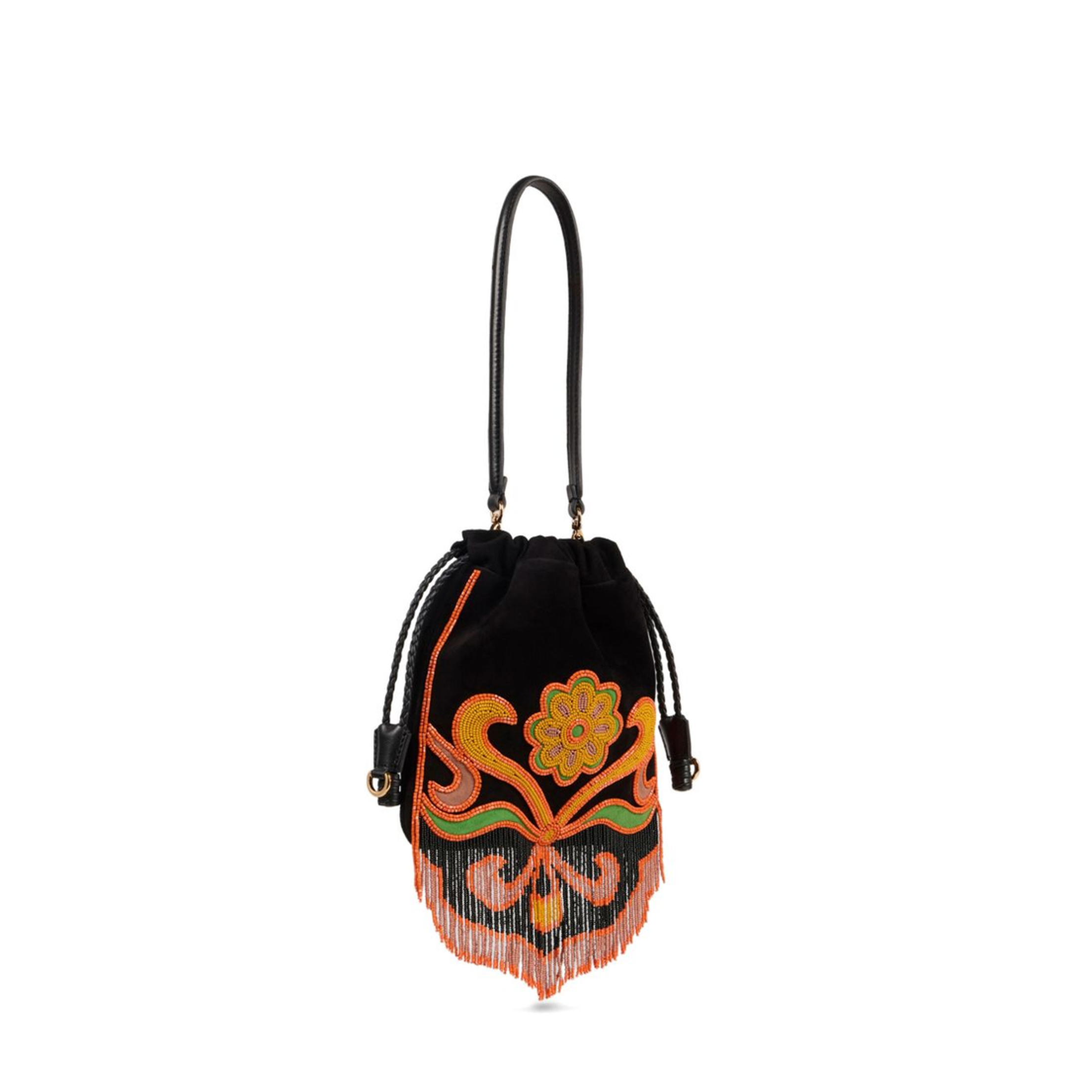 Small Kalispera Suede Bucket Bag - Black - Image 6