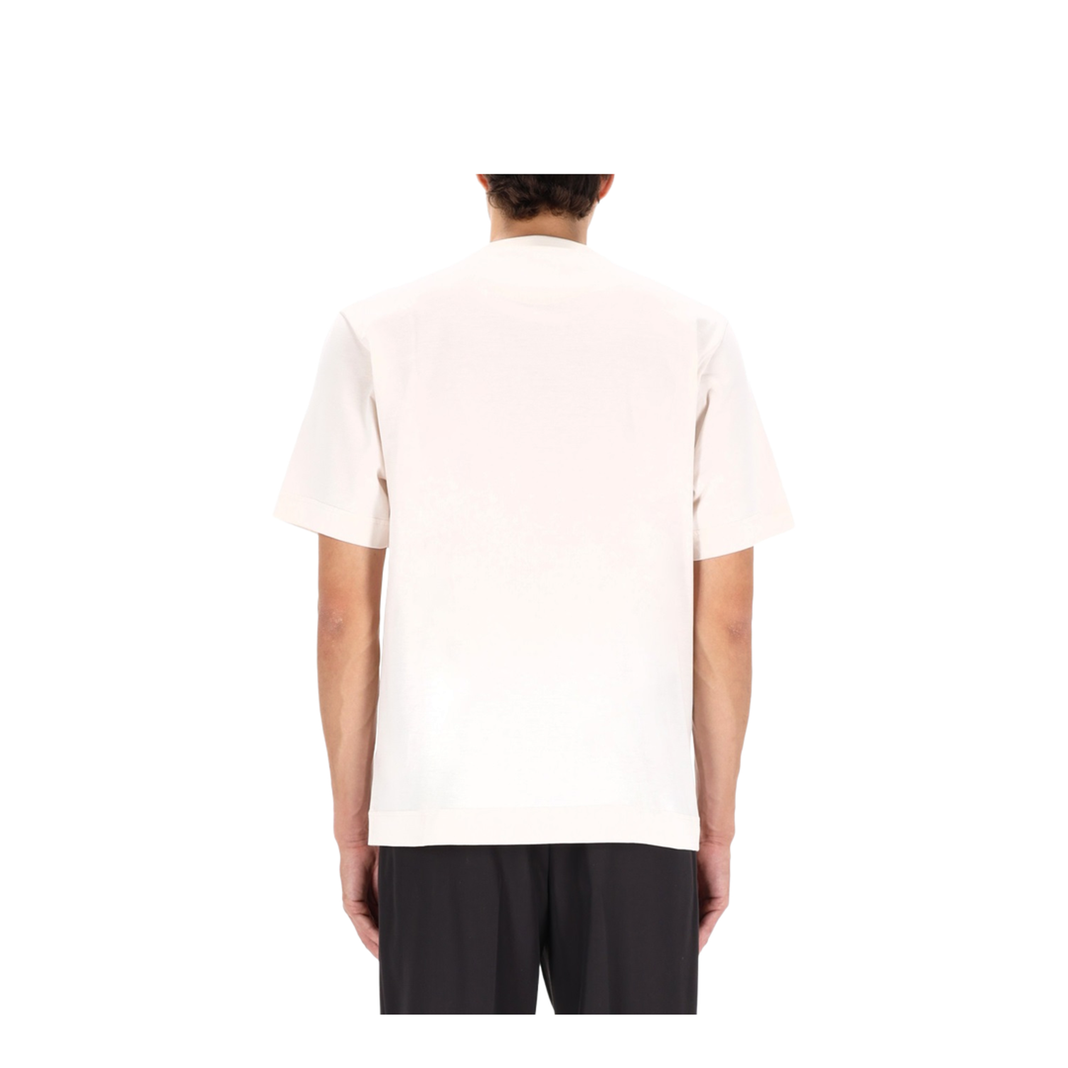 White Cotton T-Shirt with Logo Print - Image 3