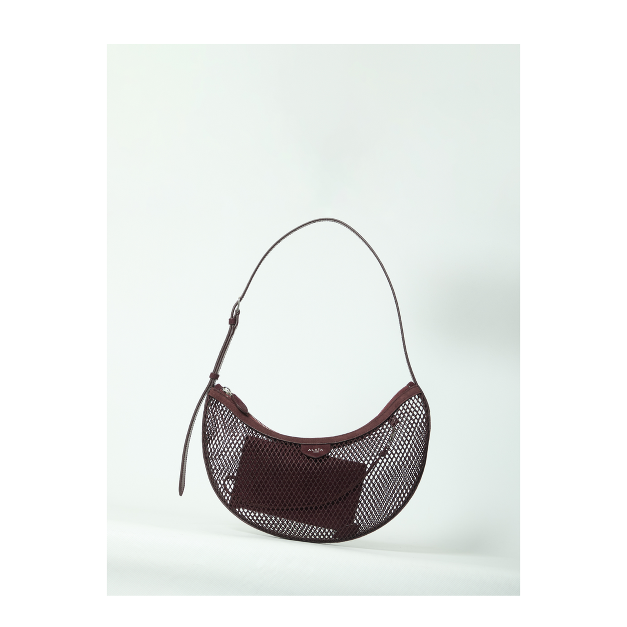 Demi Lune Fishnet Shoulder Bag - Noir - Image 1