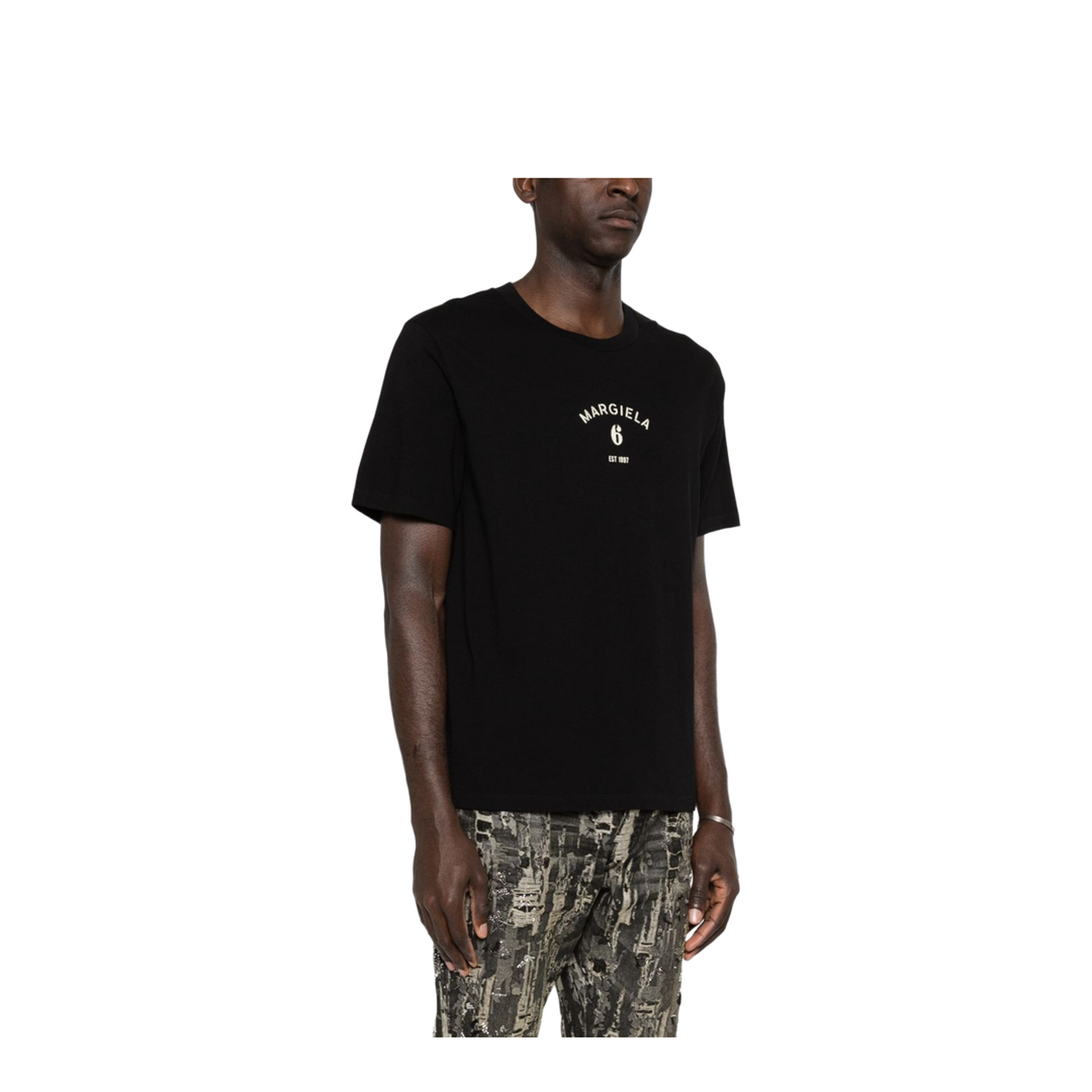 Black T-shirt with logo print - Image 2