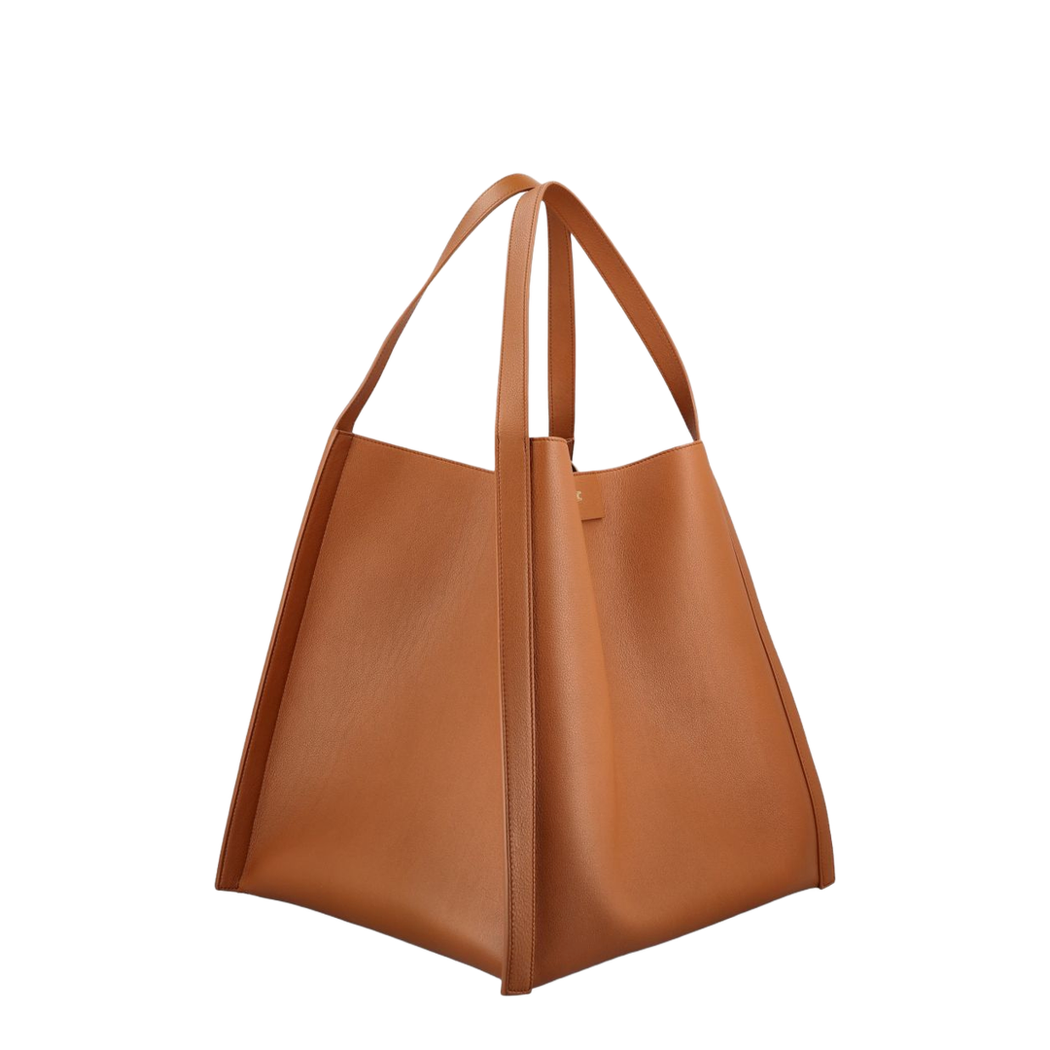 Double Cube Leather Handbag - Brown - Image 4