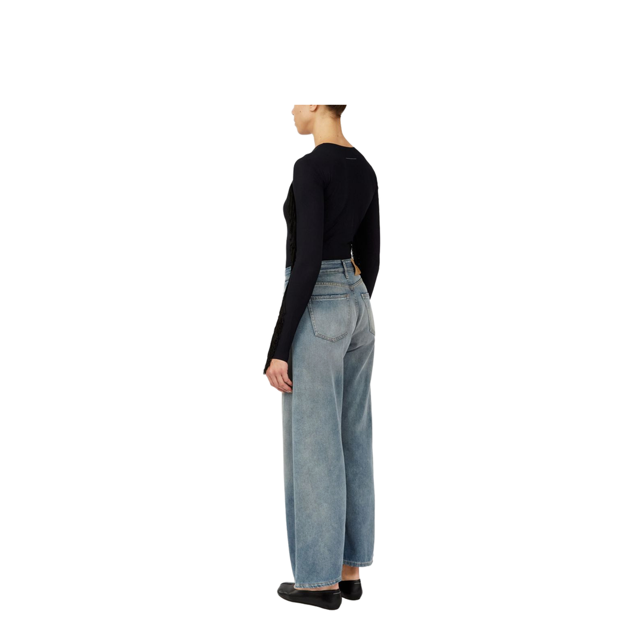Wide-leg jeans with worn effect - Image 5