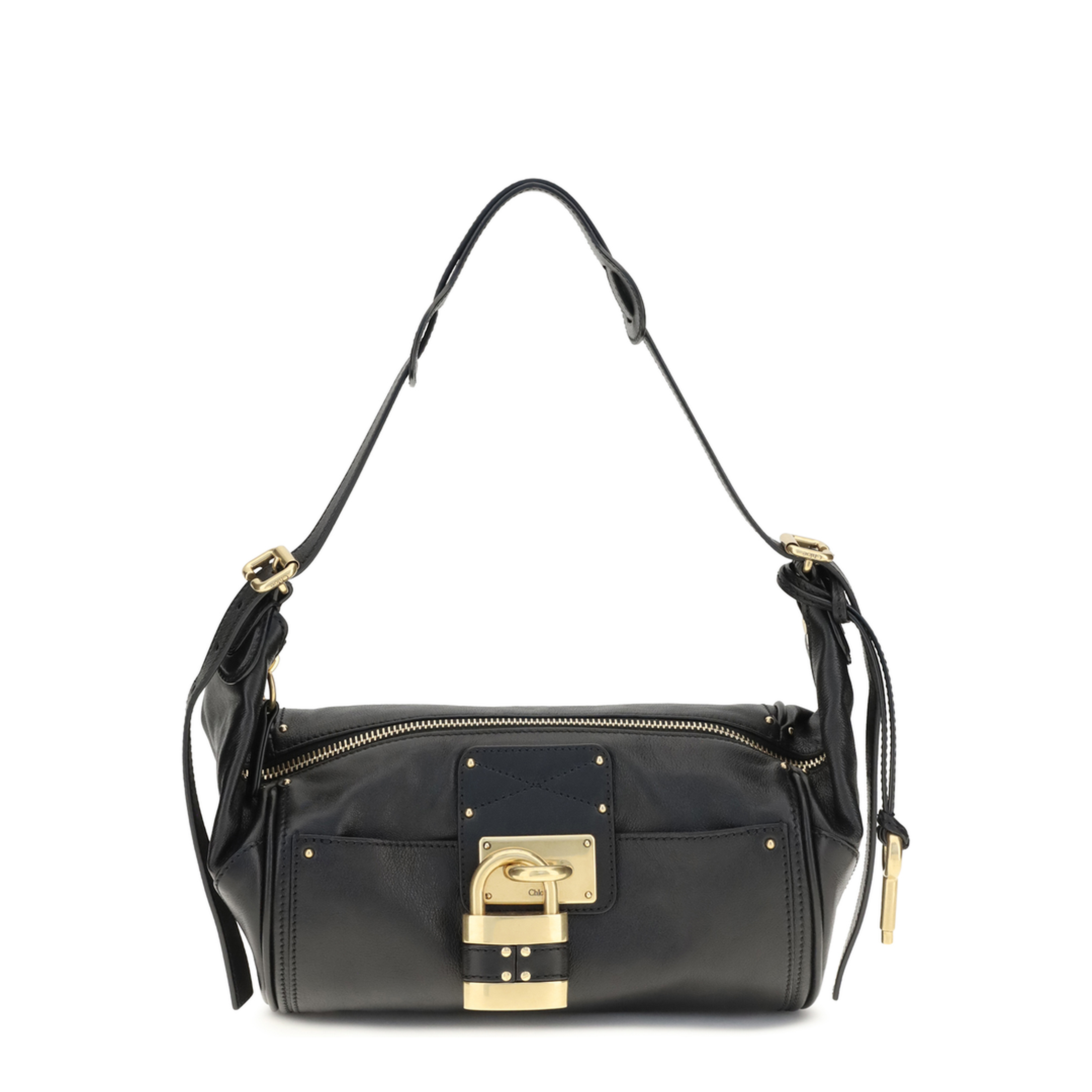 Paddington Small Grained Buffalo Leather Shoulder Bag - Black - Image 1