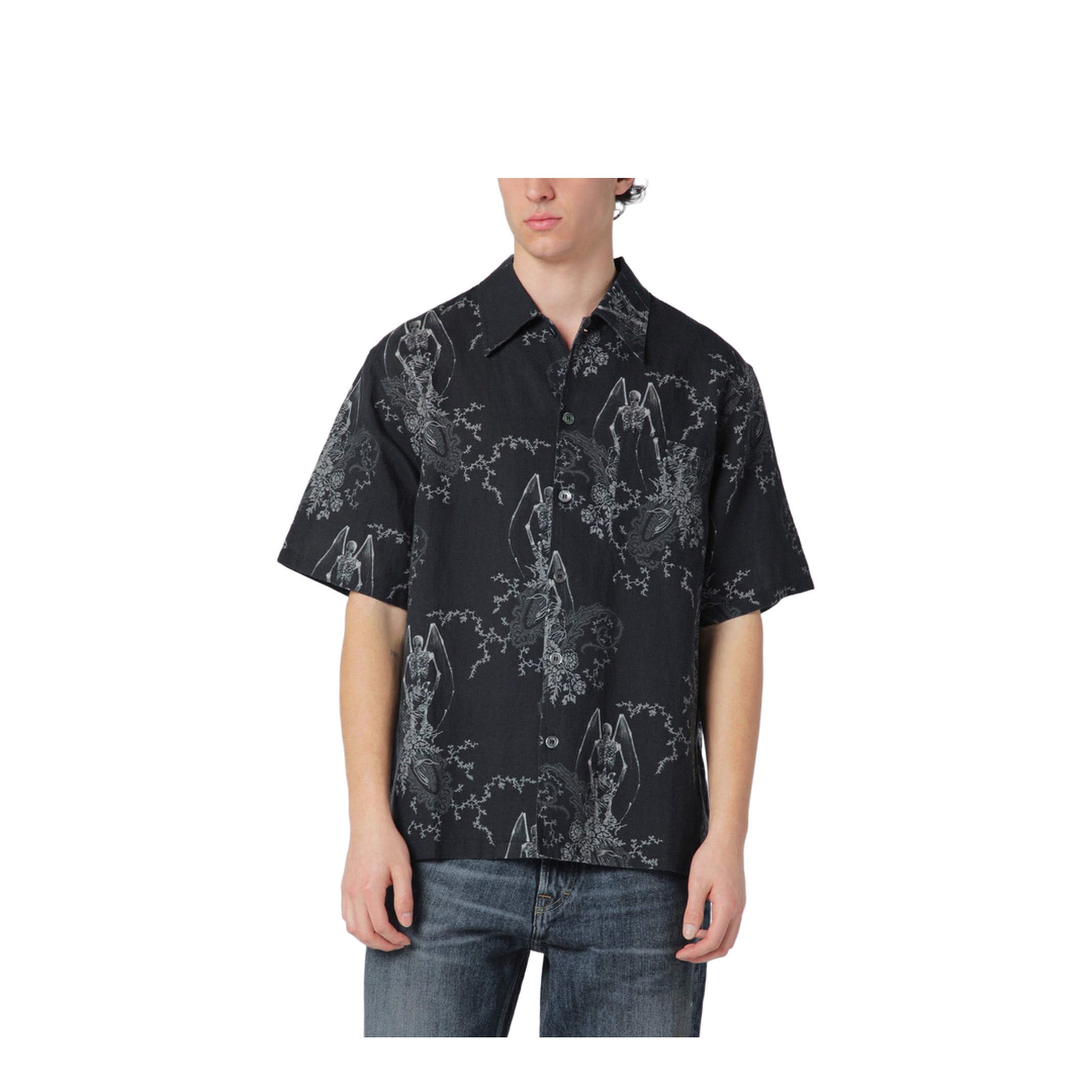 Death Paisley Print Shirt In Cotton And Linen - Image 1