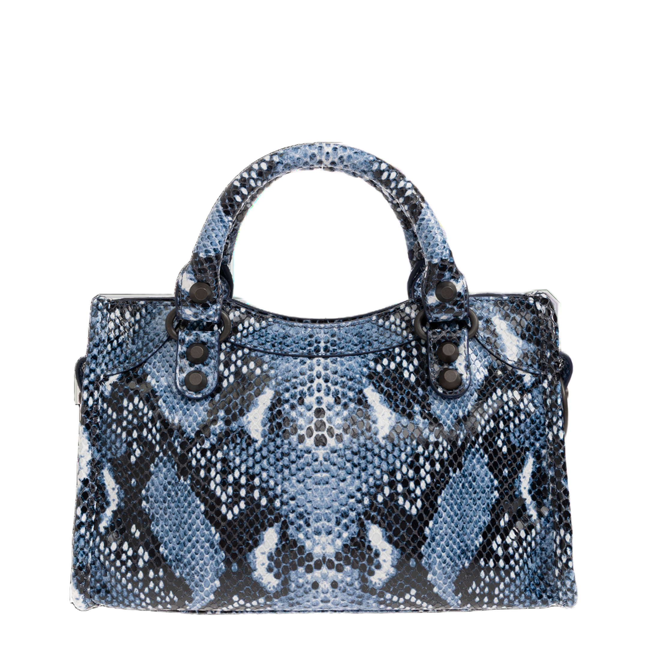 Le City Mini Python Embossed Calfskin Bag - Blue - Image 3