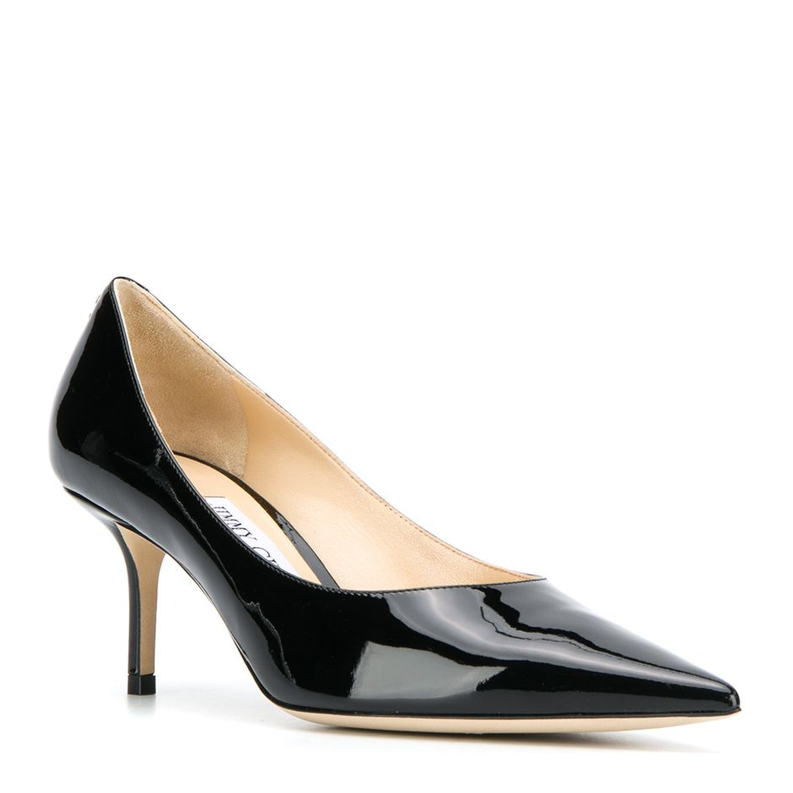 Black Suede Pointed Pumps with Emblem - Image 4