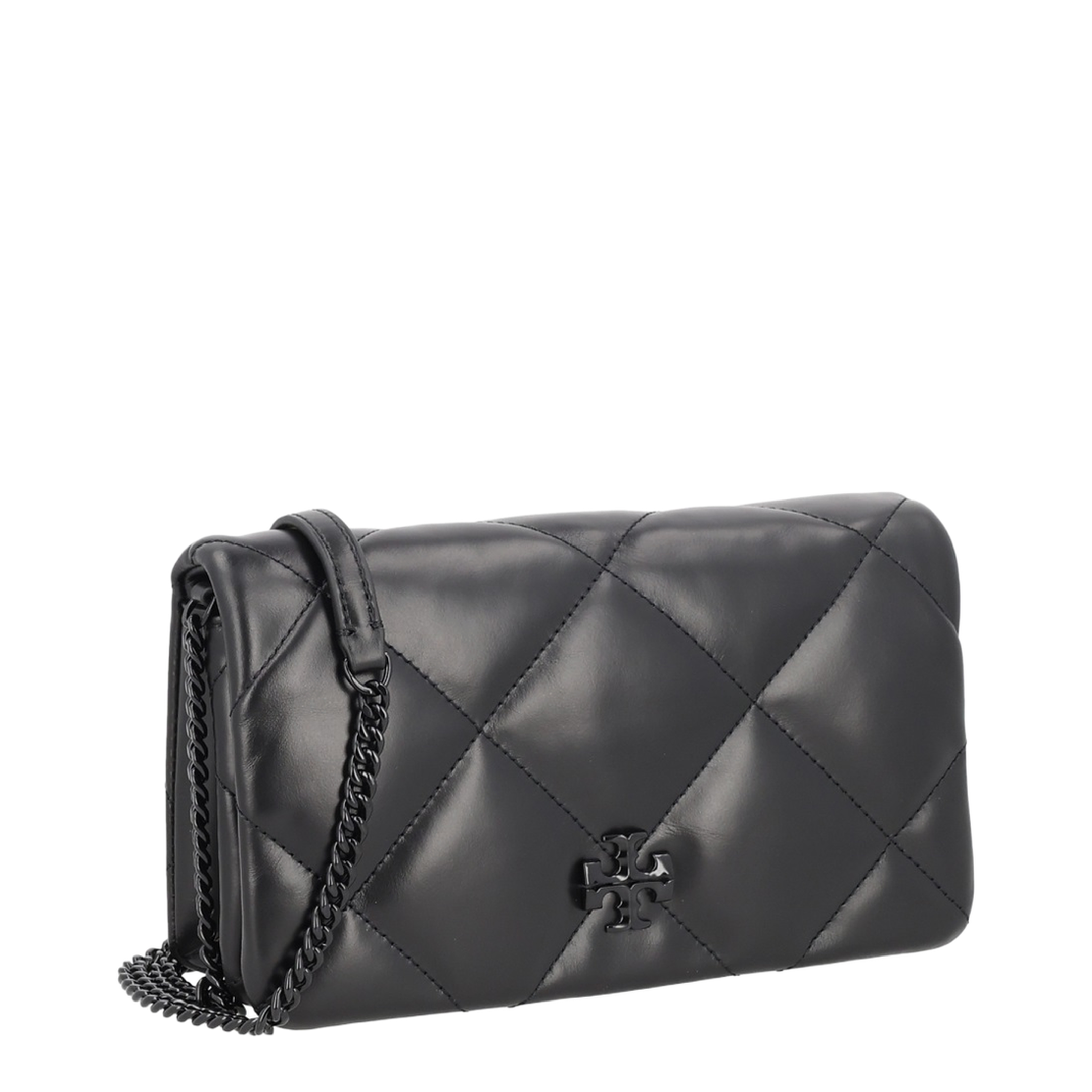 Black Kira Diamond Quilt Wallet on Chain - Image 2