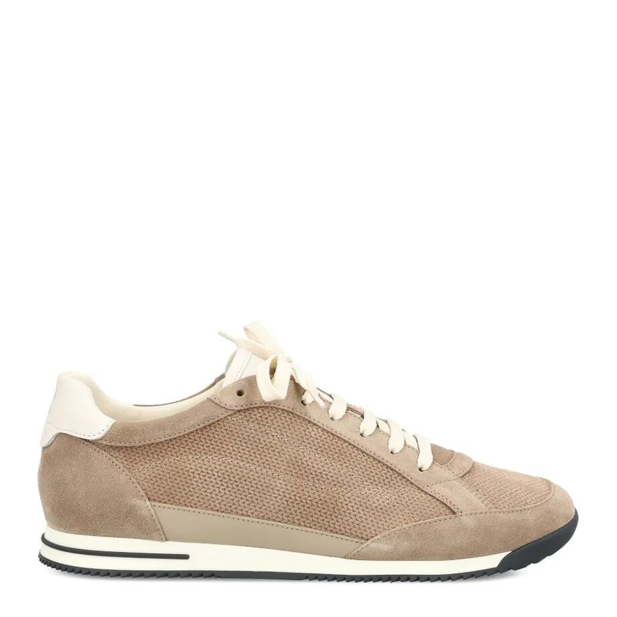 Suede Sneakers with Leather Inserts - Image 1