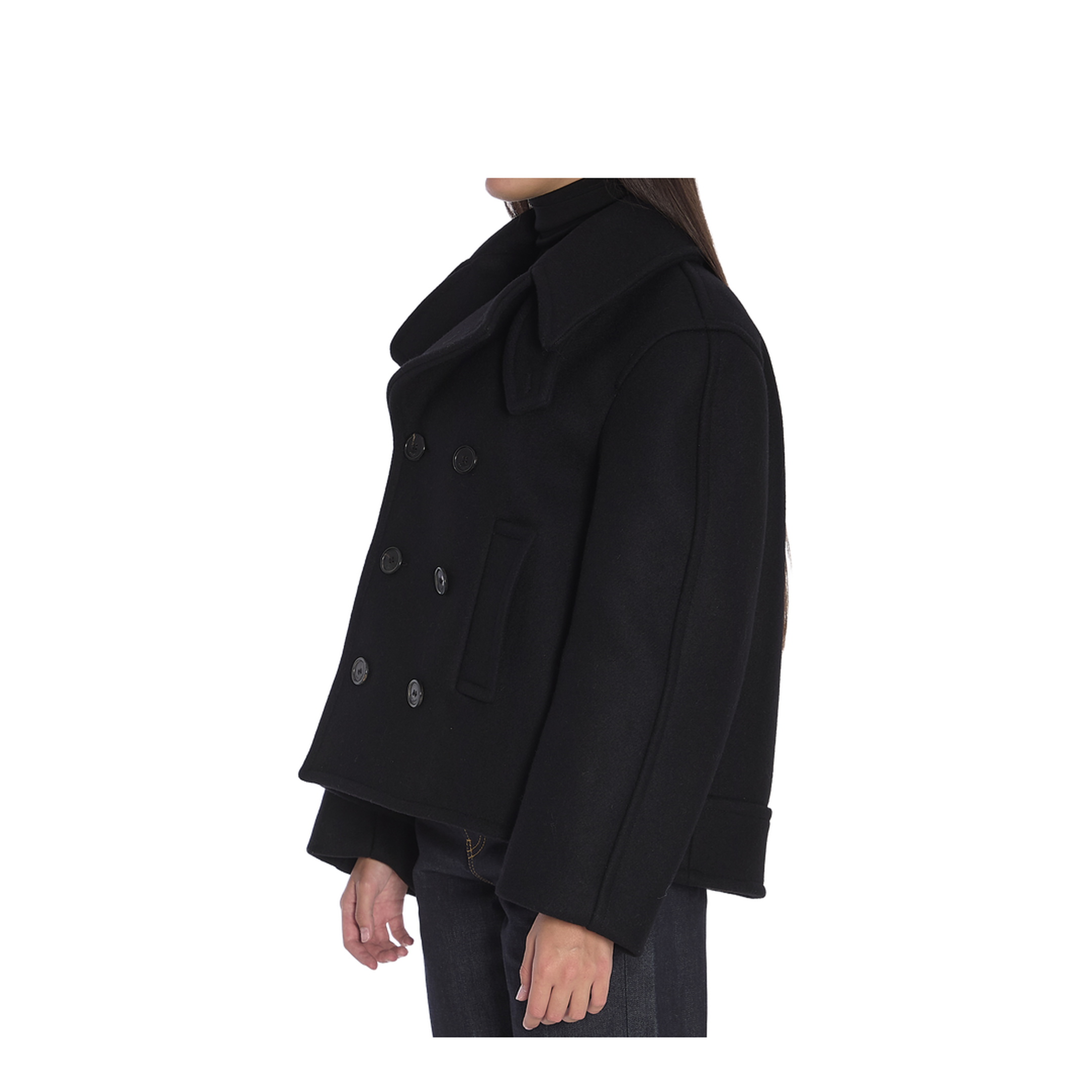 Oversize Pea Coat in Wool - Image 2