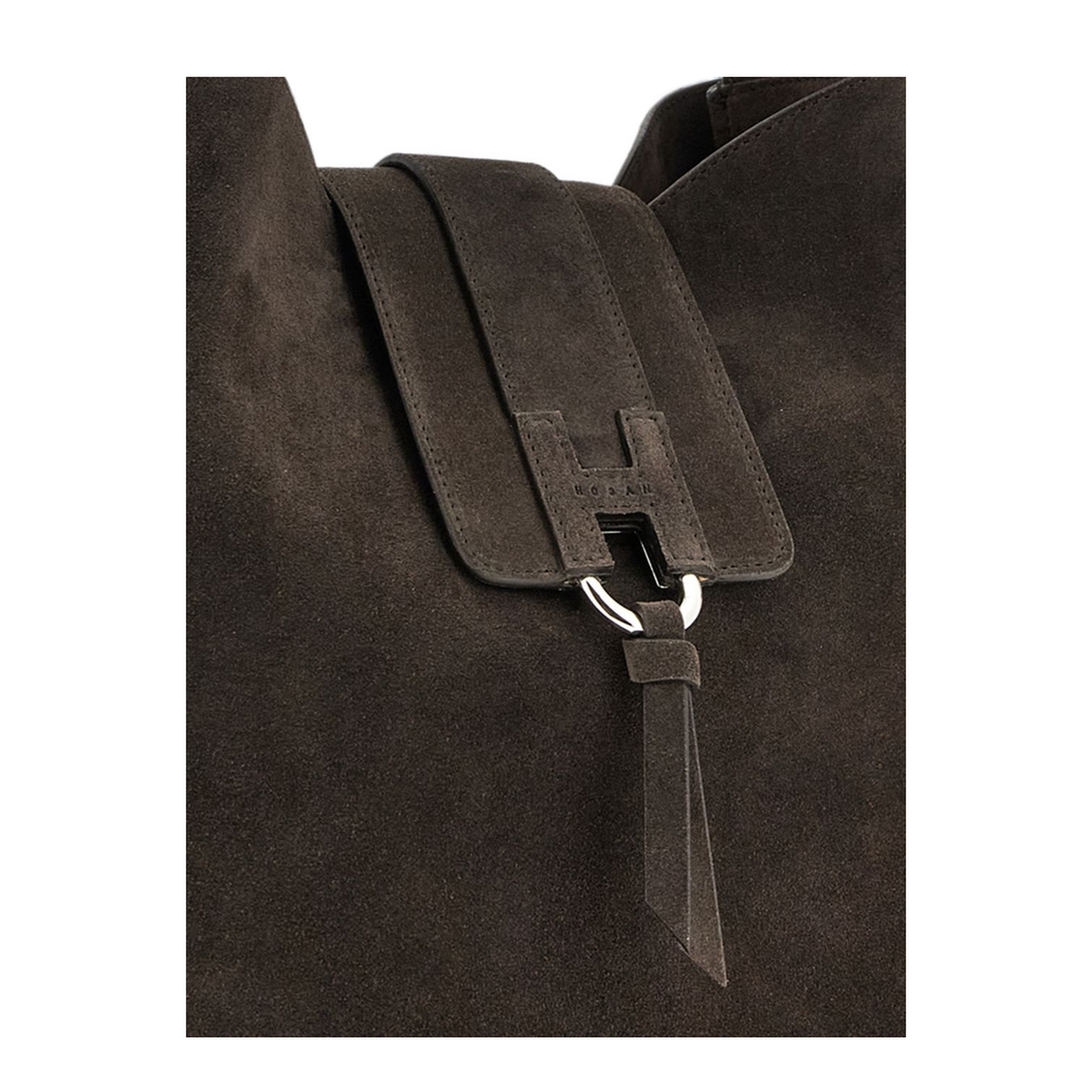 Trend Calf Leather Hobo Bag - Brown - Image 5