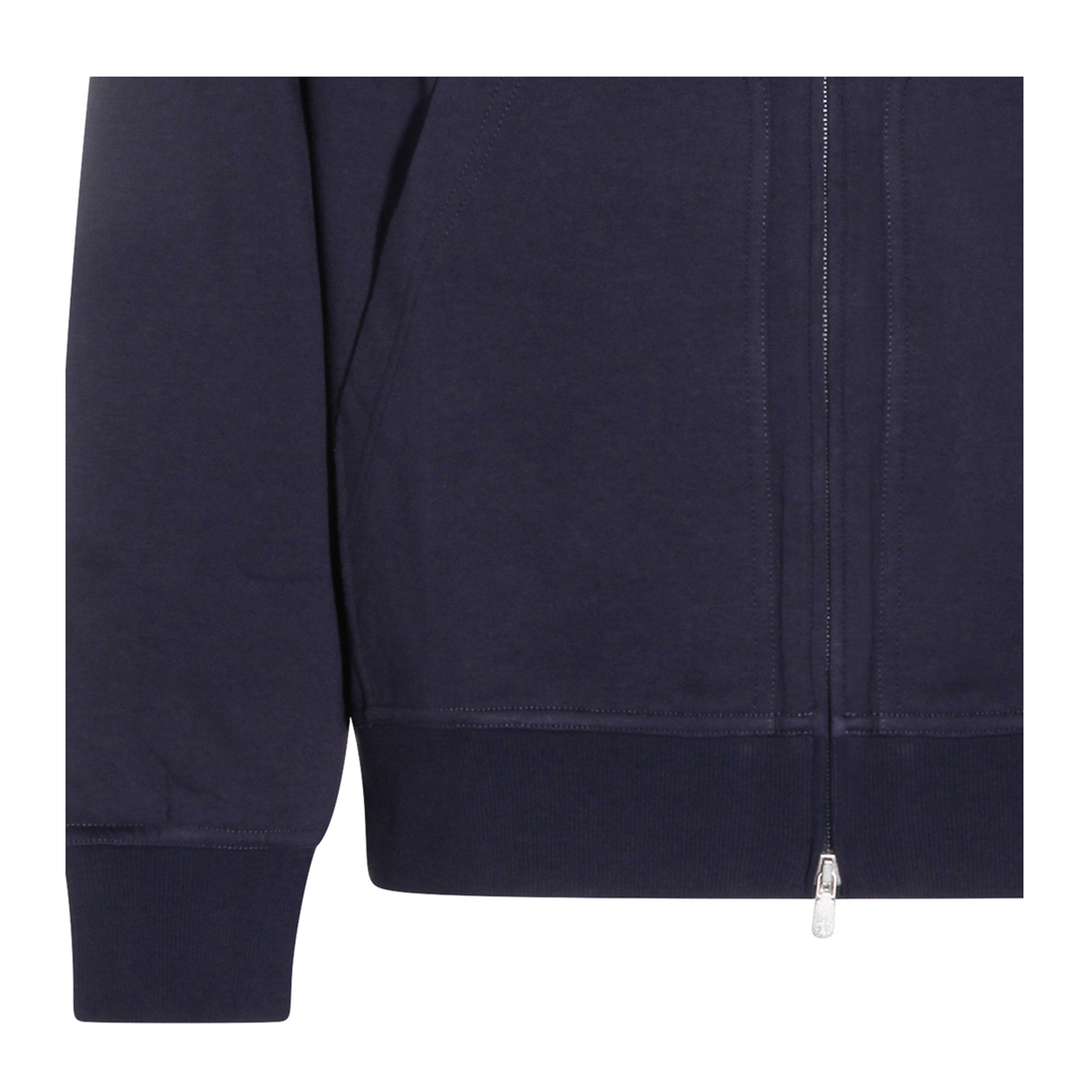 Zipped Cotton Fleece Sweater Blue - Image 7