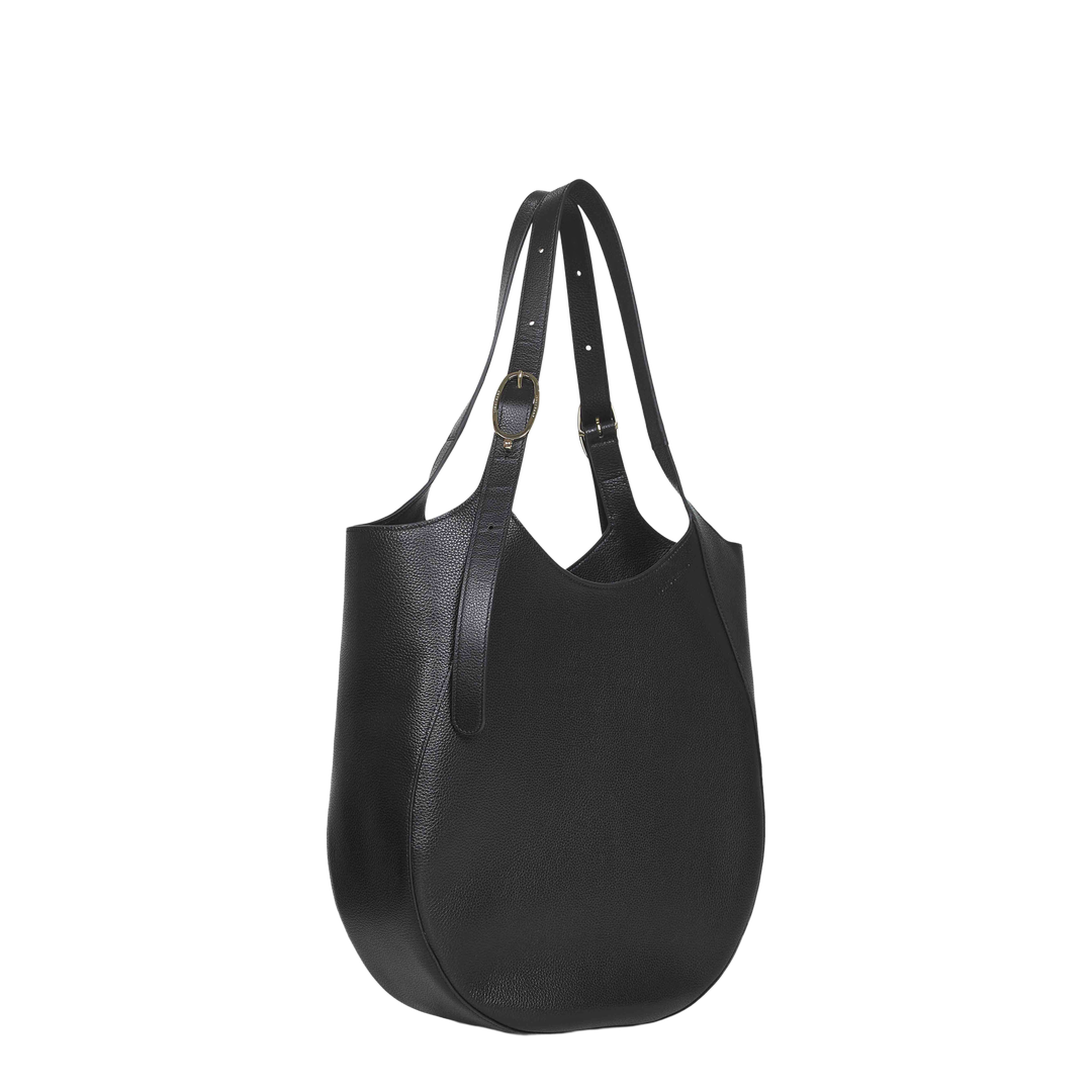 Le Foulonné XL Calf Leather Tote - Black - Image 2