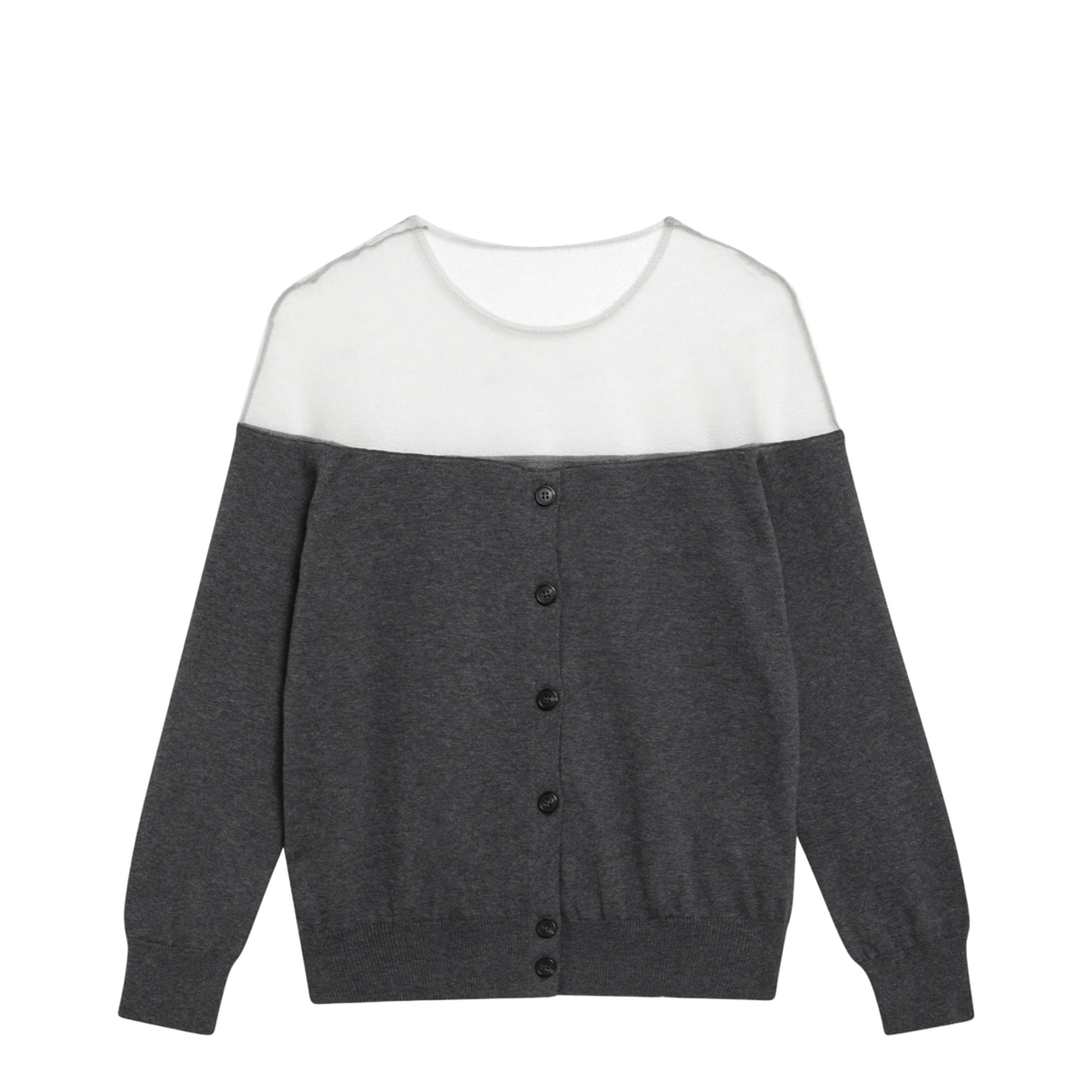 Dark Grey Mélange Cardigan - Image 1