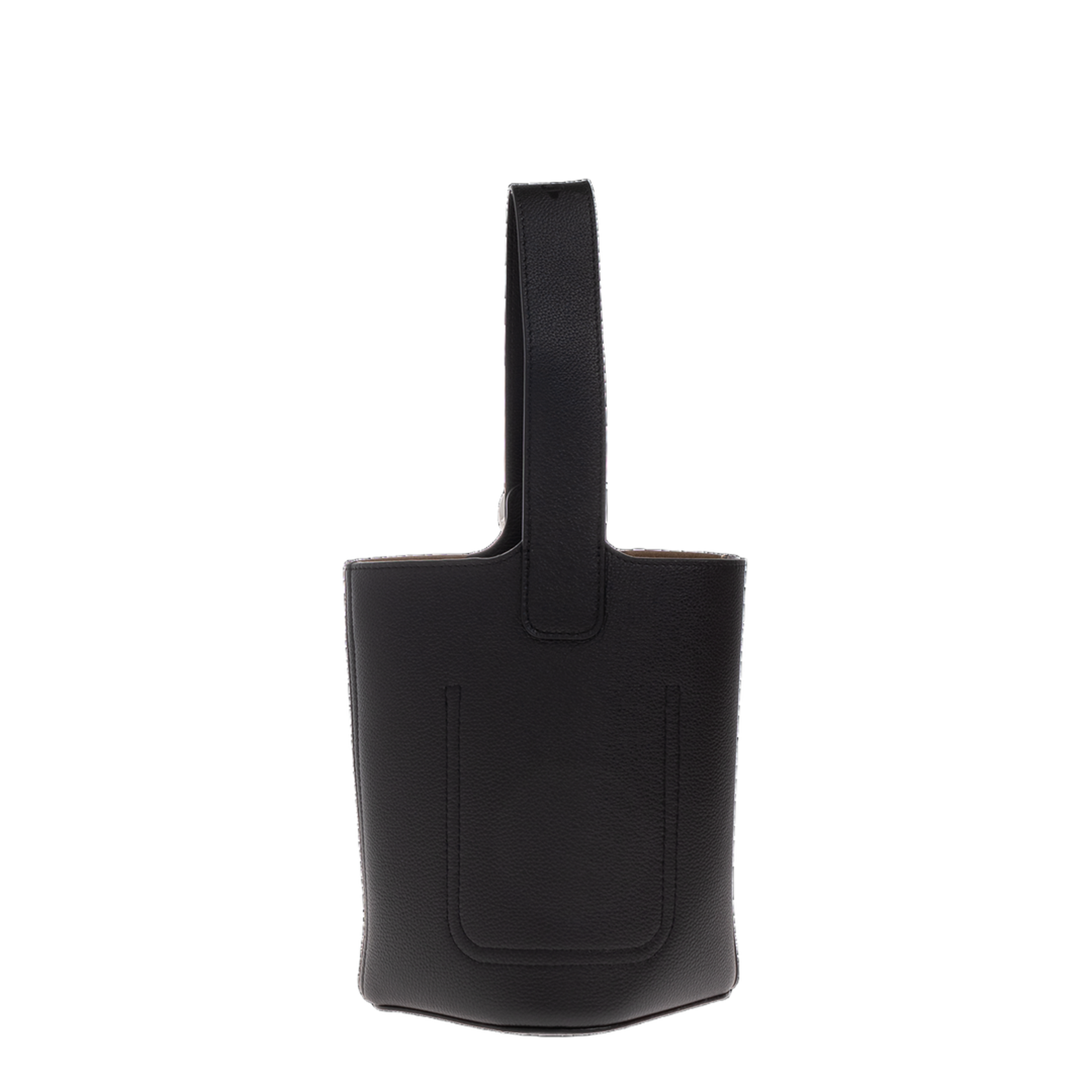 Pebble Small Calfskin Bucket Bag - Black - Image 3