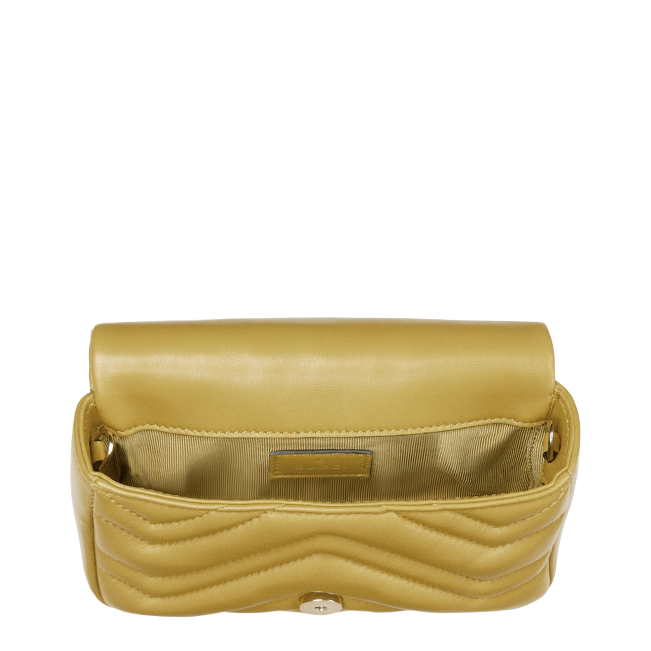Marmont Mini Matelassé Chevron Leather Shoulder Bag - Mustard Yellow - Image 4
