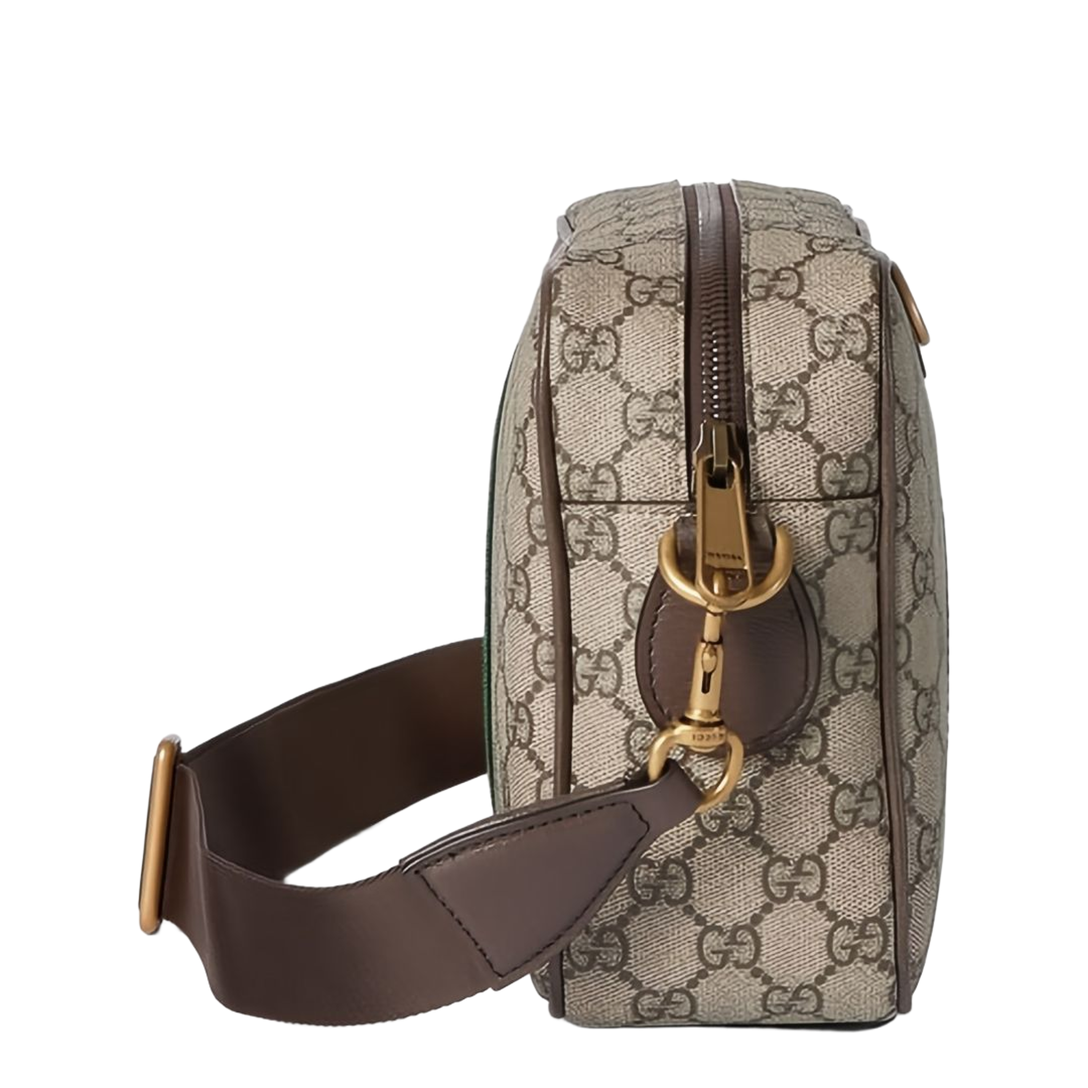 Ophidia Medium GG Supreme Coated Canvas Crossbody - Beige and Dark Brown - Image 5